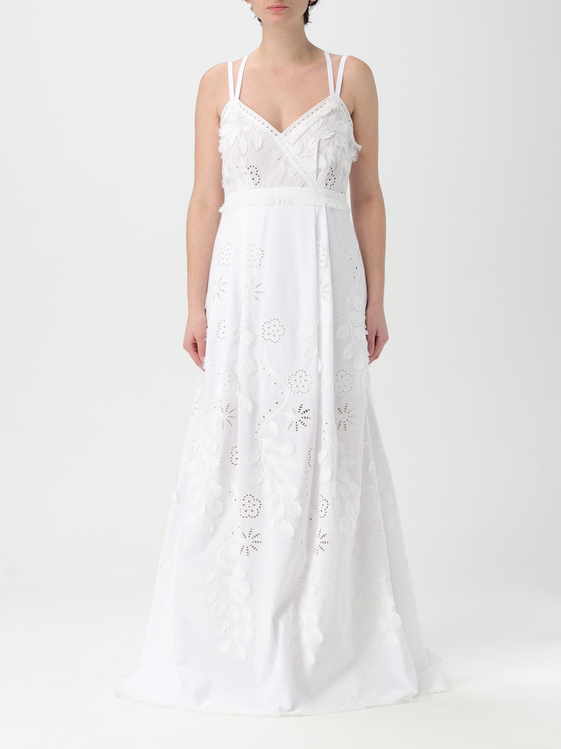 ALBERTA FERRETTI: Abito in Sangallo - Bianco | Abito Alberta