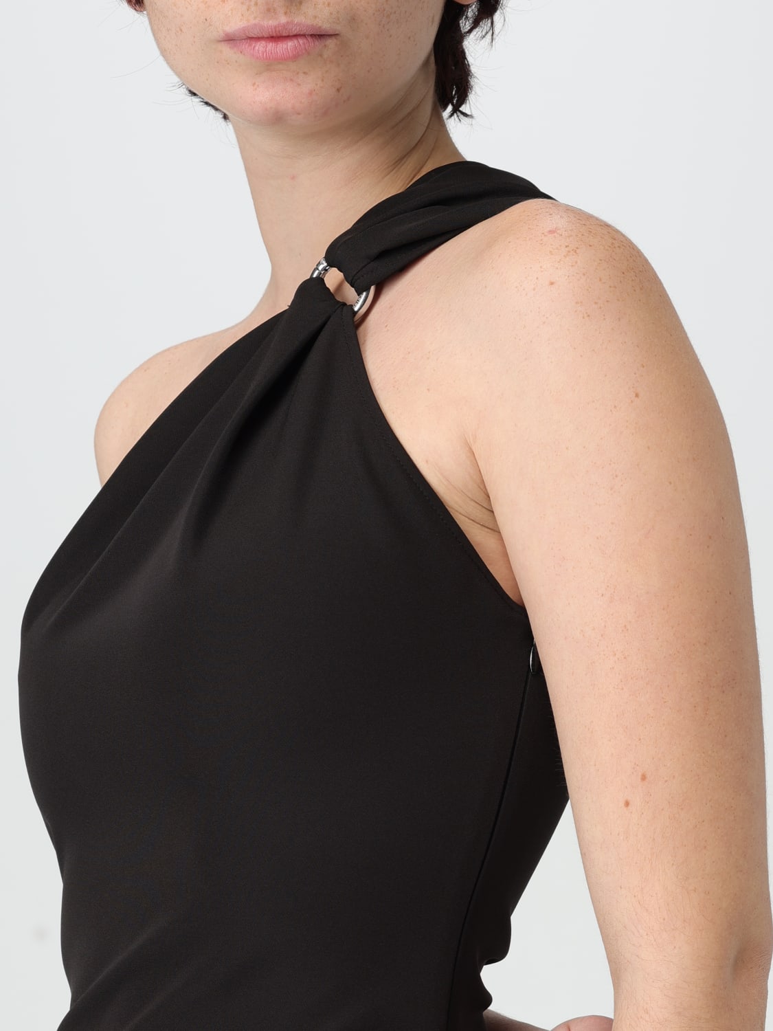 ワンピース MOSCHINO JEANS Woman Dress Black 04053225 0555 MOSCHINO JEANS Flared Knitted Midi Dress | Black | FARFETCH