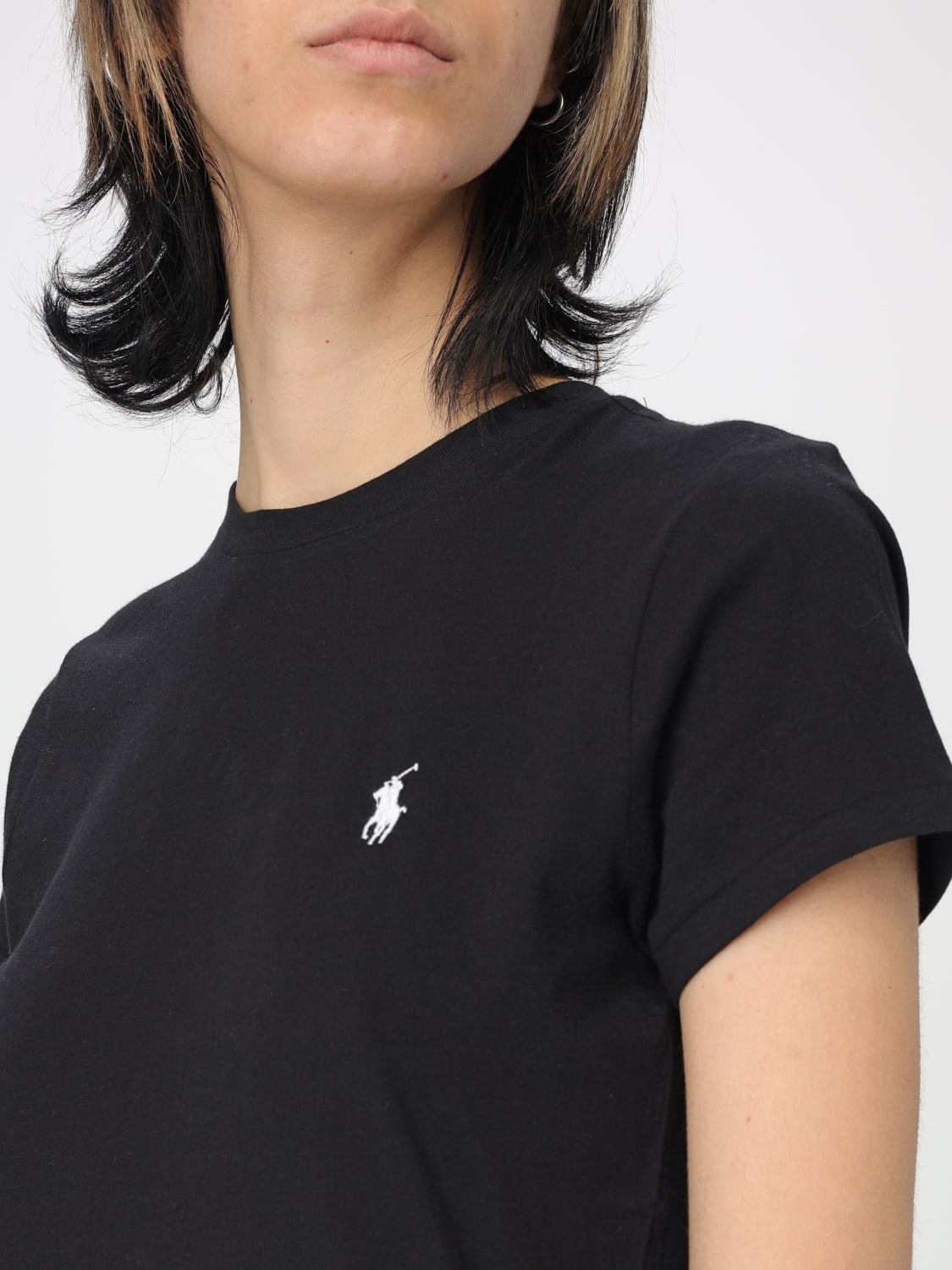 Tシャツ・カットソー POLO RALPH LAUREN Woman T-Shirt Black 211898698 007 Black cotton T-shirt brand POLO RALPH LAUREN