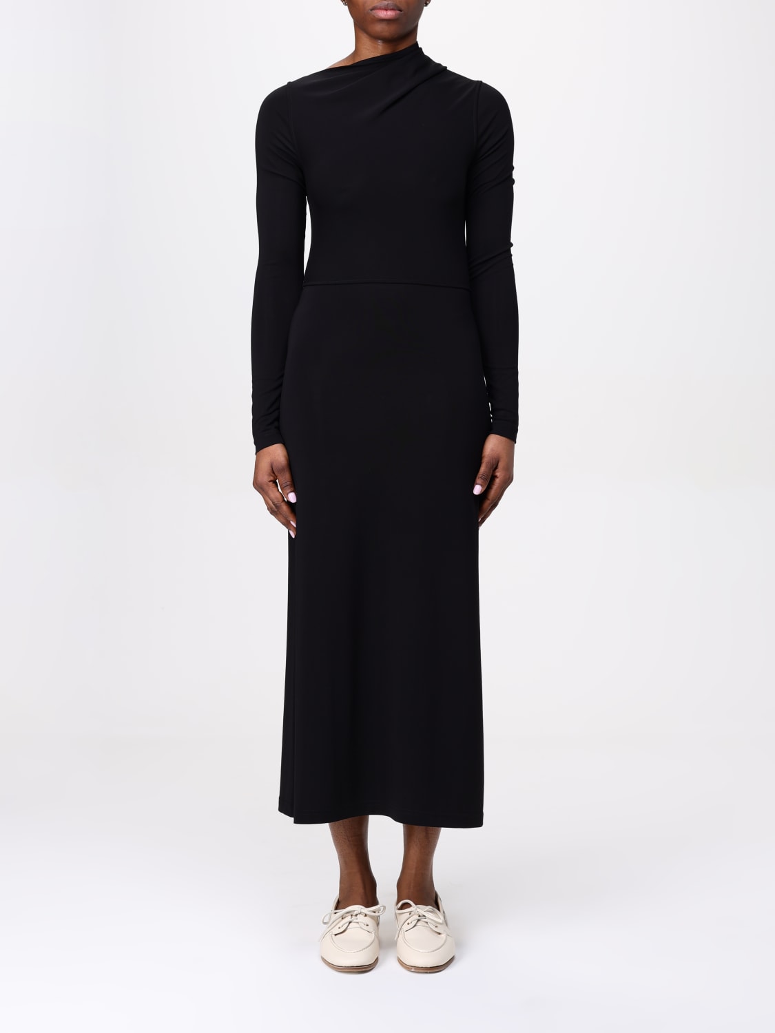 ワンピース TOTEME Woman Dress Black 251WRD4459FB0162 001 Cowl-neck dress black – TOTEME