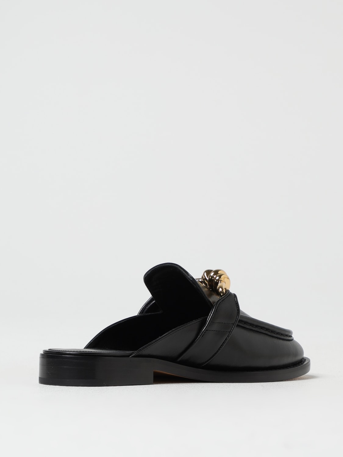BOTTEGA VENETA SCARPE: Sabot Astaire in pelle con dettaglio metallico Knot Bottega Veneta, Nero - Img 3