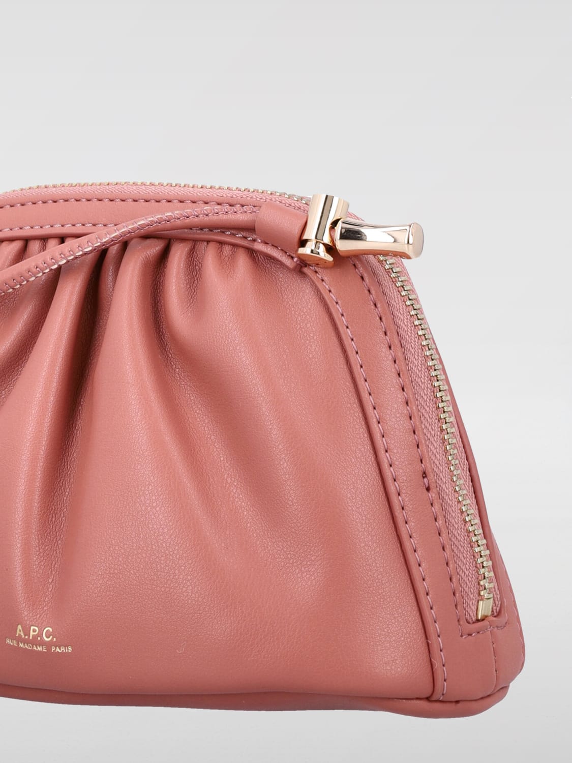 A.P.C. BORSA MINI: Pochette Ninon A.P.C. in pelle , Rosa - Img 4