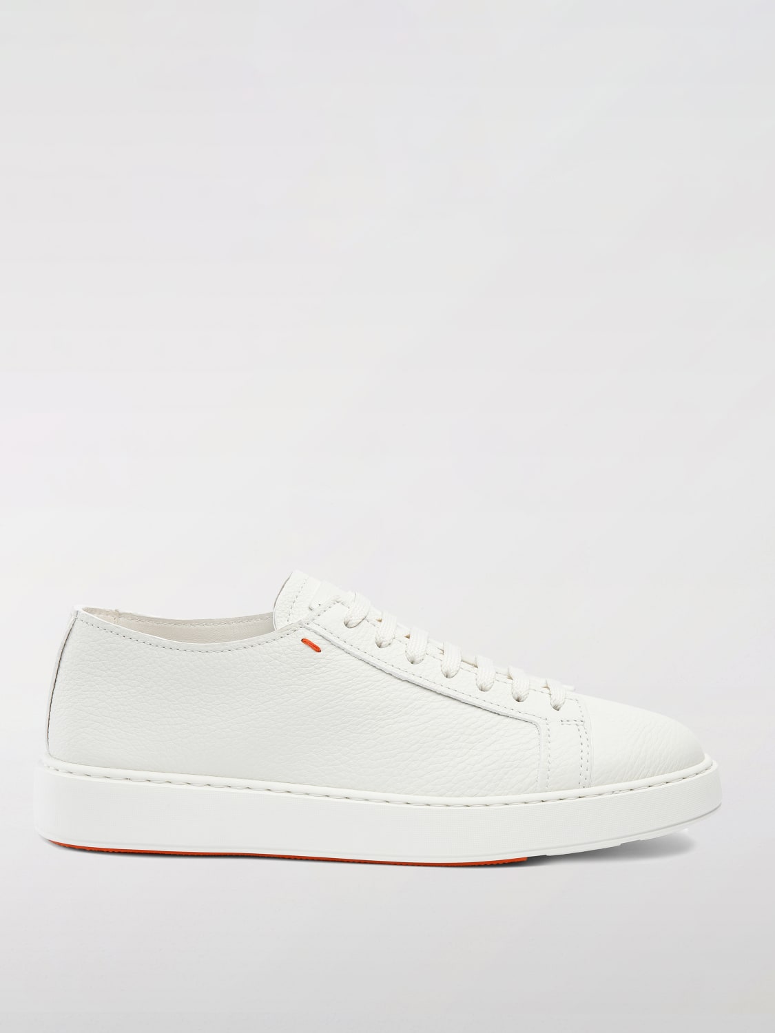 SANTONI SNEAKERS: Sneakers Santoni in pelle a grana , Bianco - Img 1