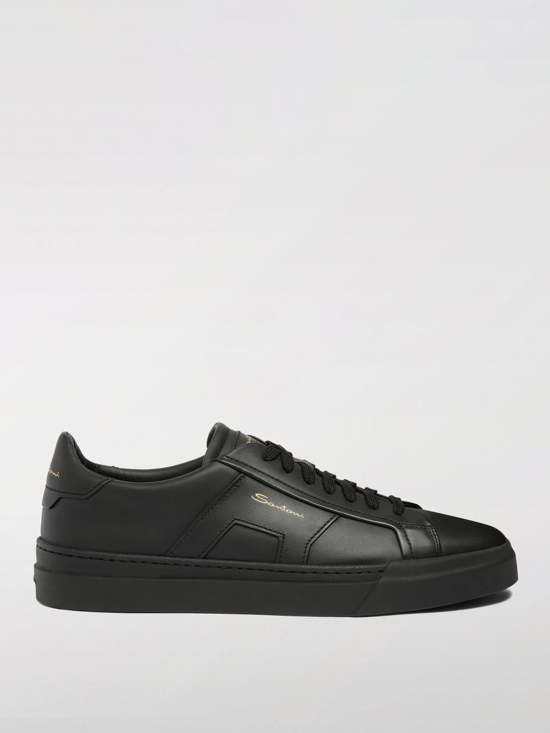 SANTONI SNEAKERS: Sneakers Santoni in pelle , Nero - Img 1