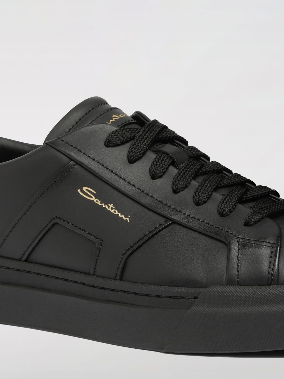 SANTONI SNEAKERS: Sneakers Santoni in pelle , Nero - Img 3