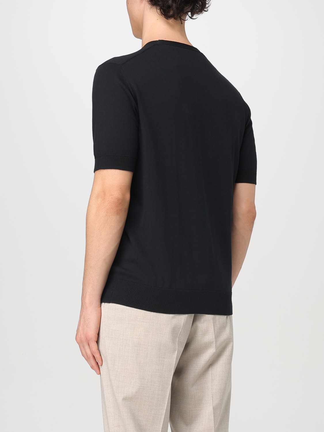 PAOLO PECORA: T-shirt a girocollo in cotone - Nero | T-Shirt