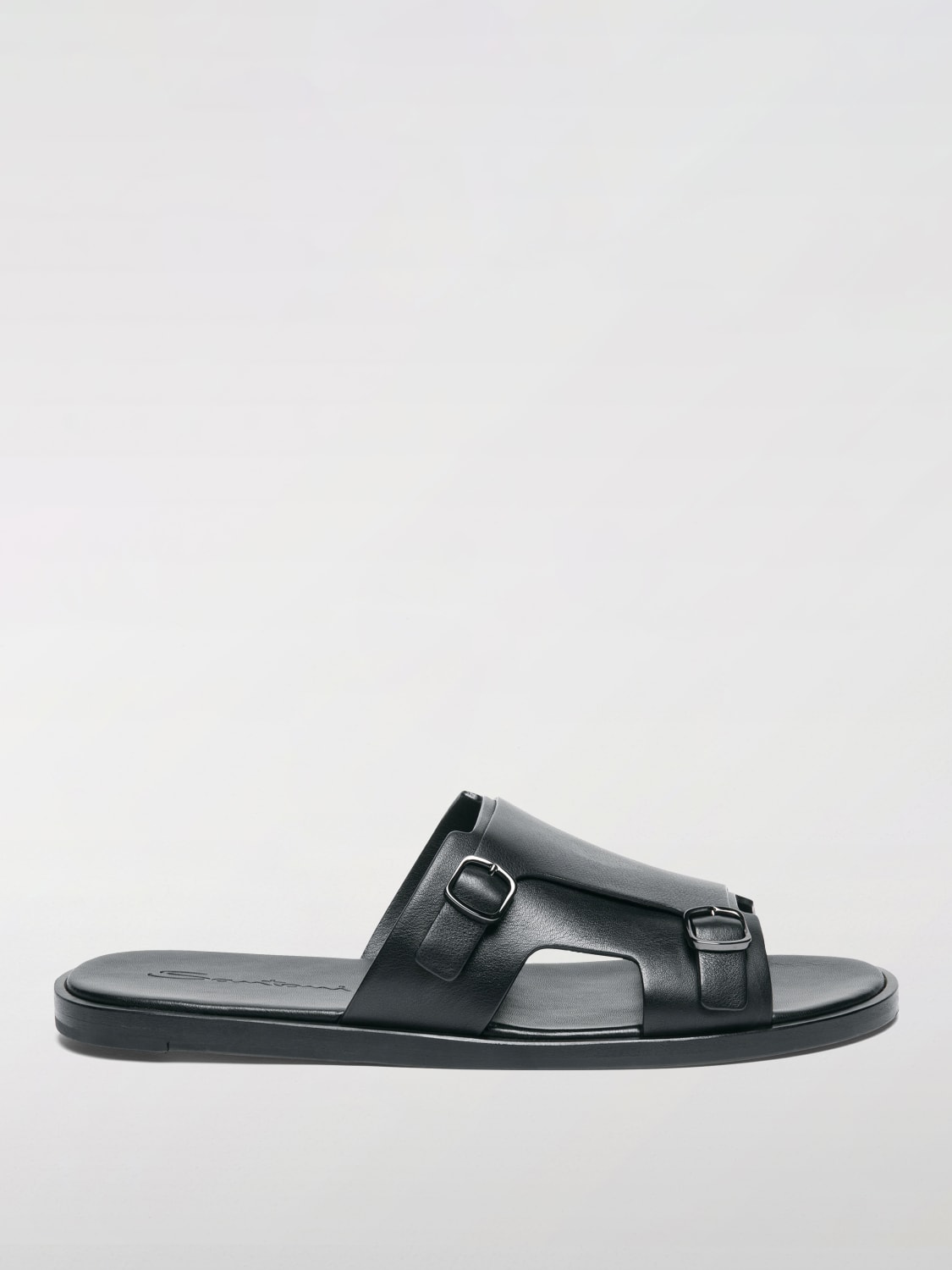 サンダル SANTONI Men Sandals Black MCEK16723HC6MGOR N01 SANTONI：サンダル メンズ - ブラック | GIGLIO.COMオンラインの