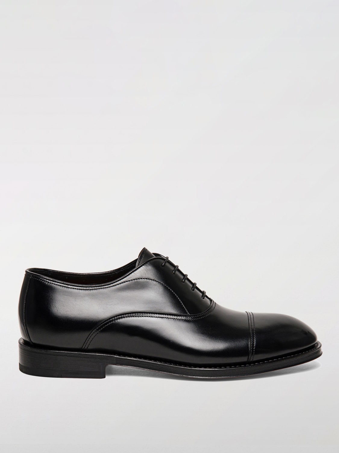 SANTONI SCARPE STRINGATE: Oxford Santoni in pelle , Nero - Img 1