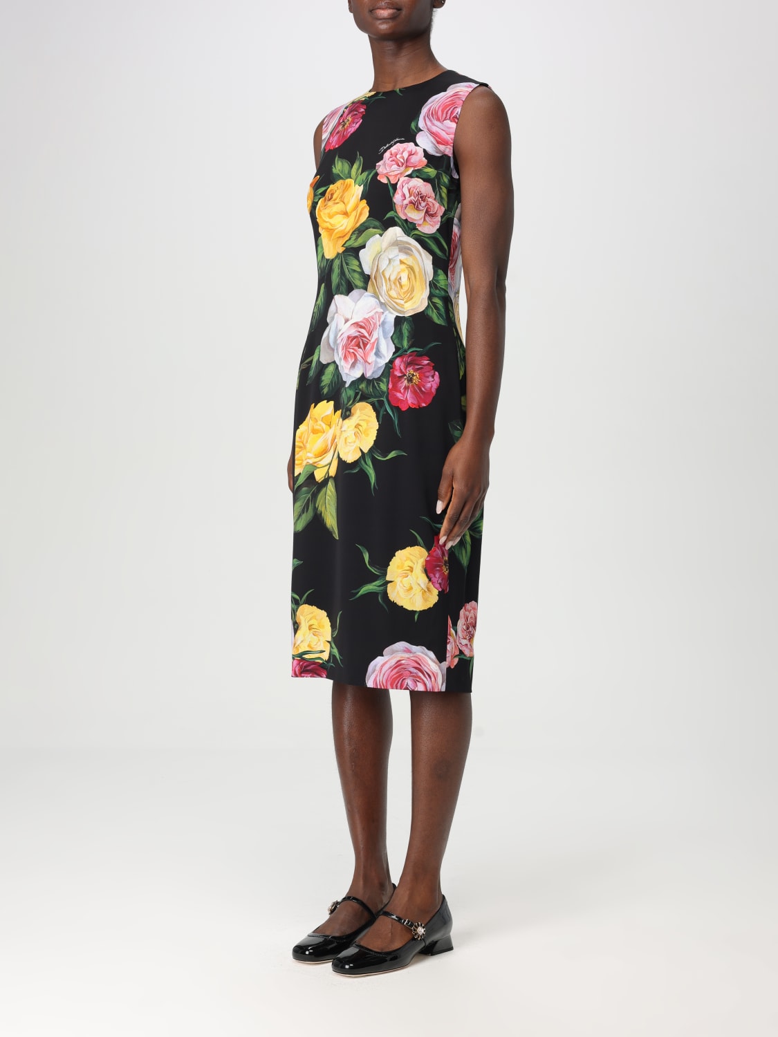 ワンピース DOLCE  GABBANA Women Mid Skirts F6TSMT FSA7B HN5IY Black Long chiffon one-shoulder dress in Black for Women