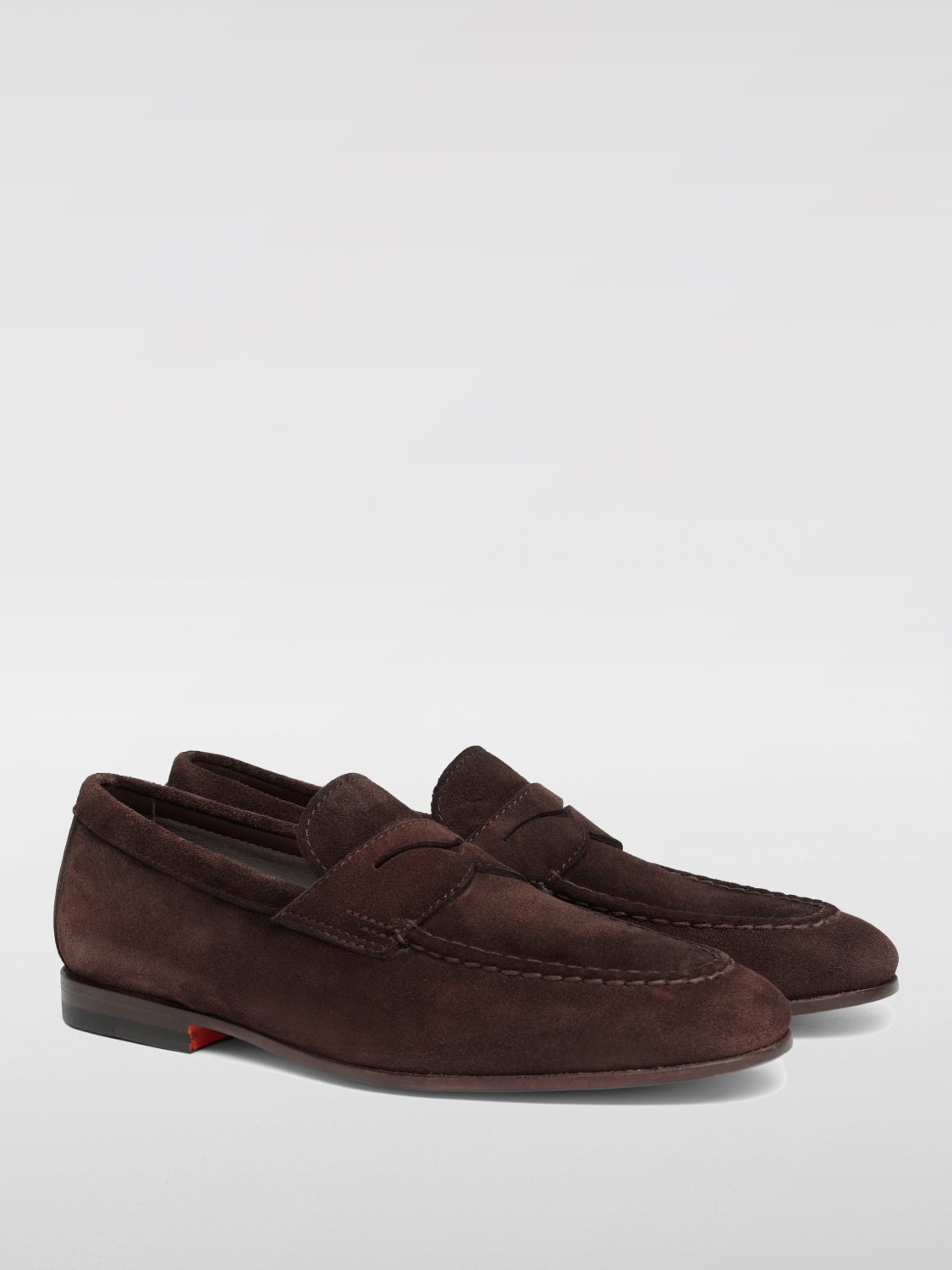 SANTONI MOCASSINI: Mocassino Santoni in camoscio , Marrone - Img 2
