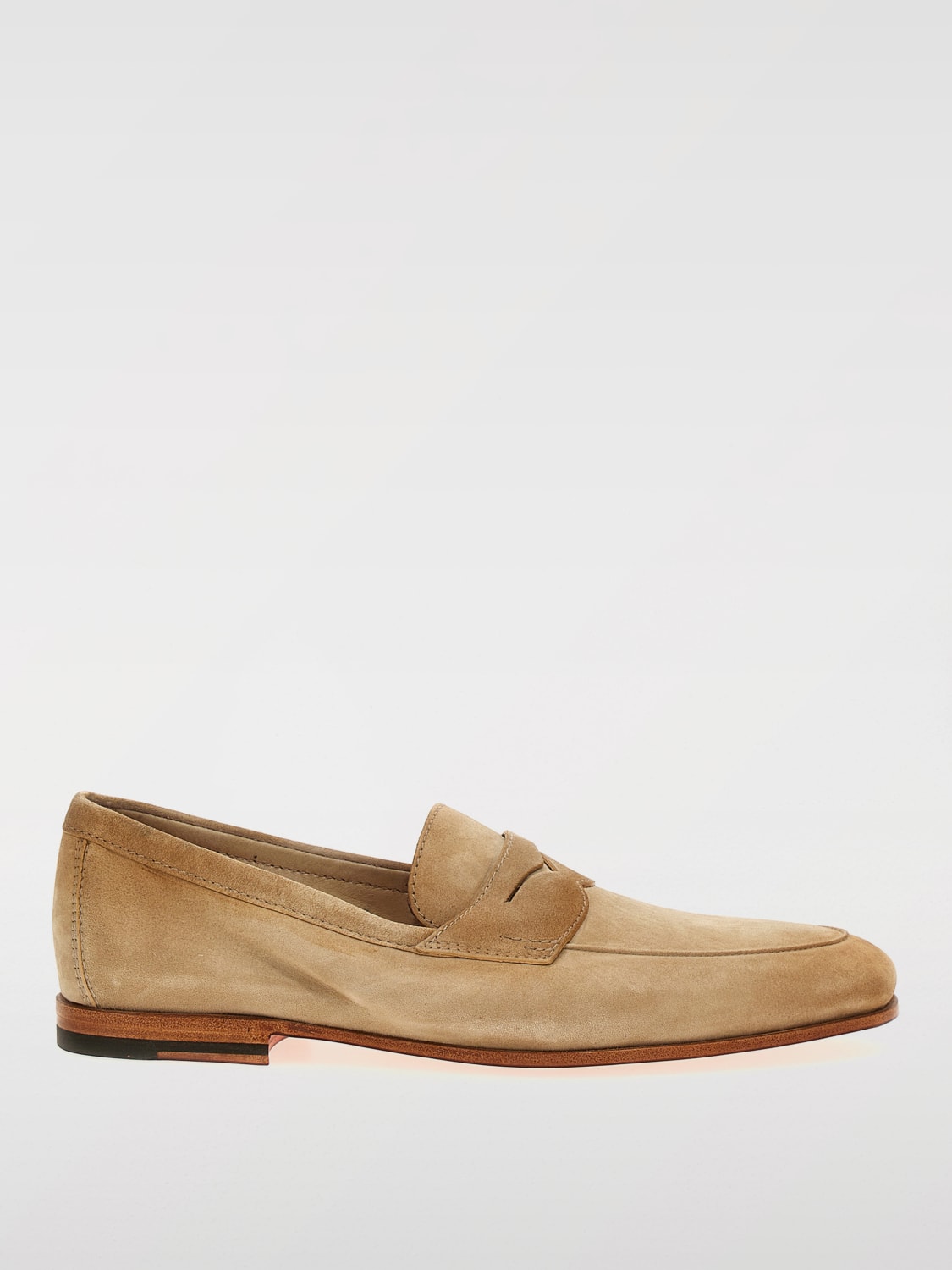 SANTONI LOAFERS: Loafers men Santoni, Beige - Img 1