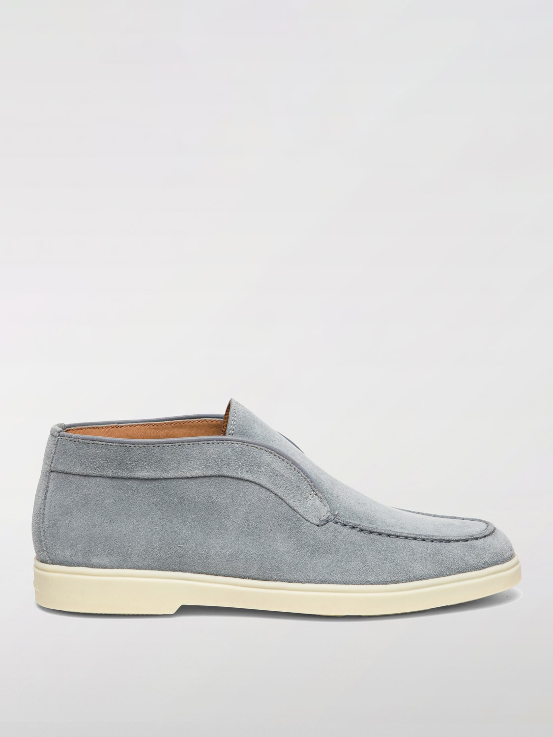SANTONI STIVALI: Polacchino Desert Santoni in camoscio , Azzurro - Img 1
