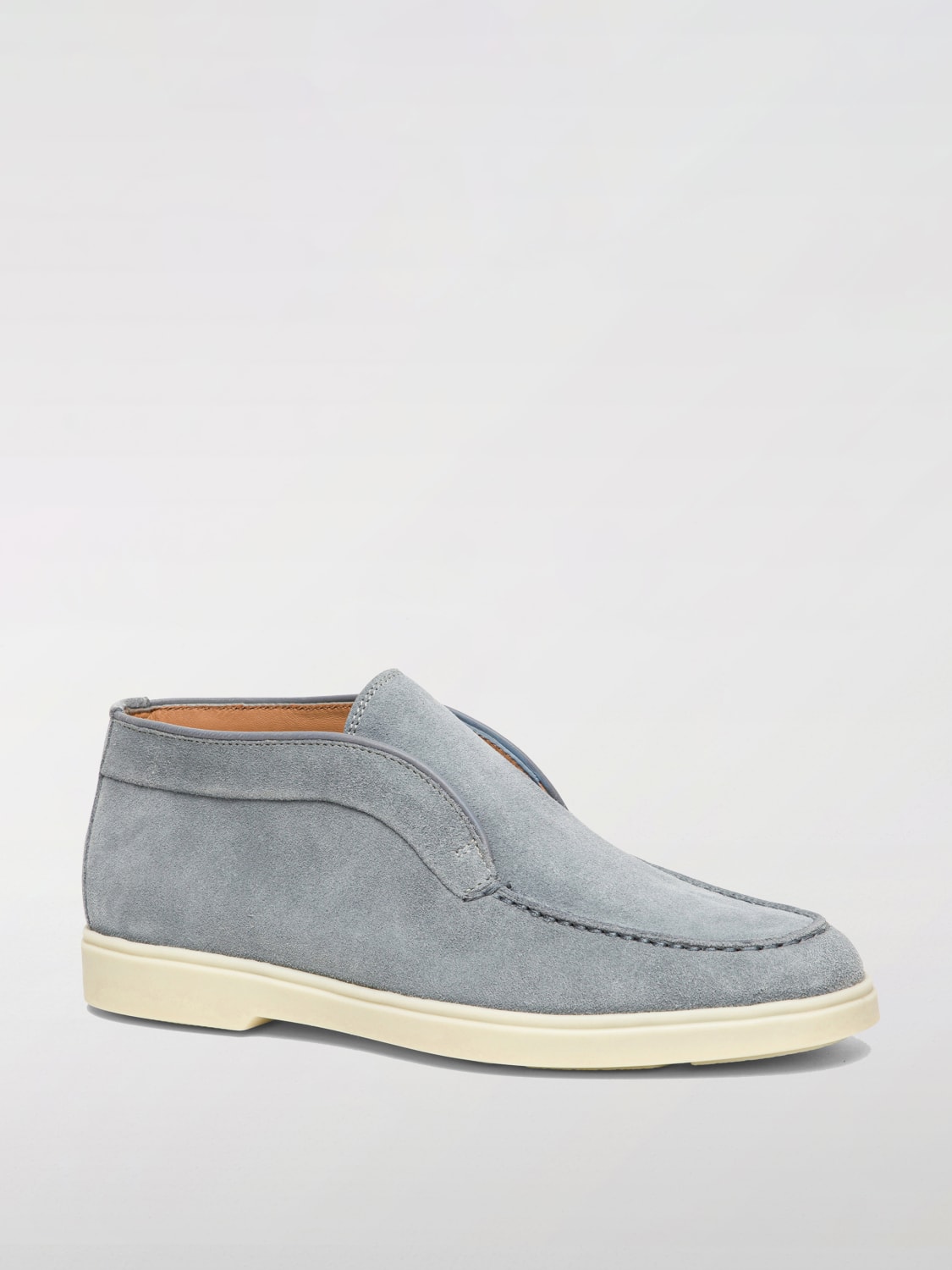 SANTONI STIVALI: Polacchino Desert Santoni in camoscio , Azzurro - Img 2
