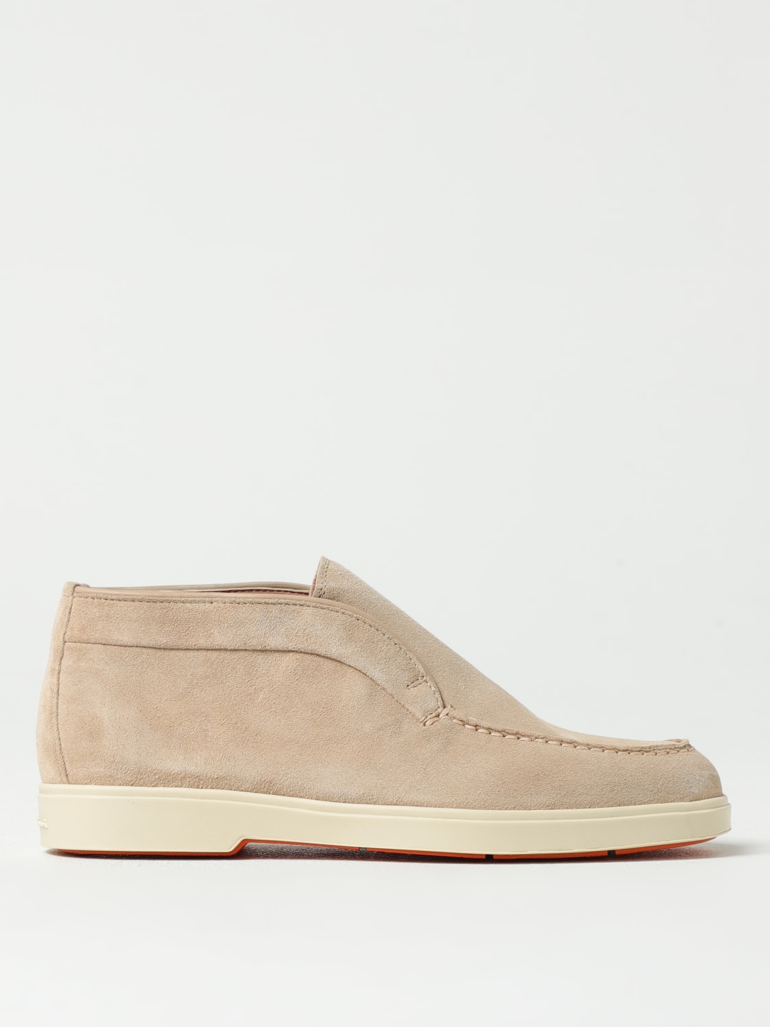 SANTONI BOOTS: Santoni Desert suede loafers, Beige - Img 1