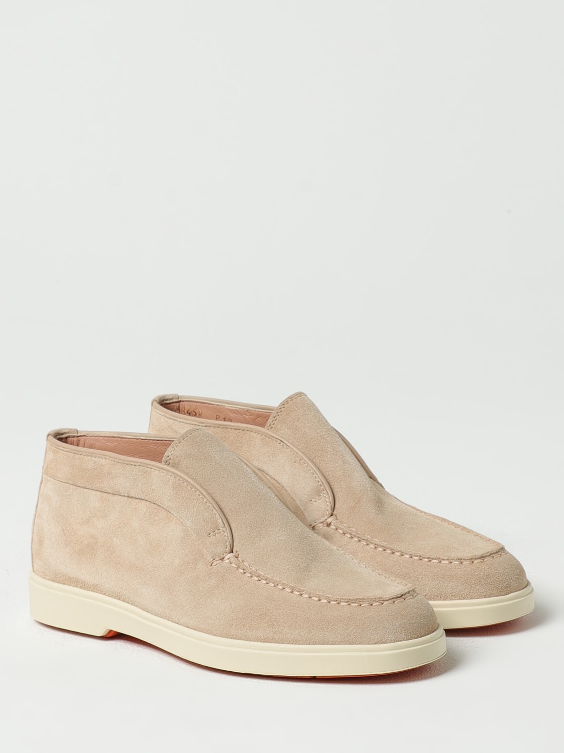 SANTONI BOOTS: Santoni Desert suede loafers, Beige - Img 2