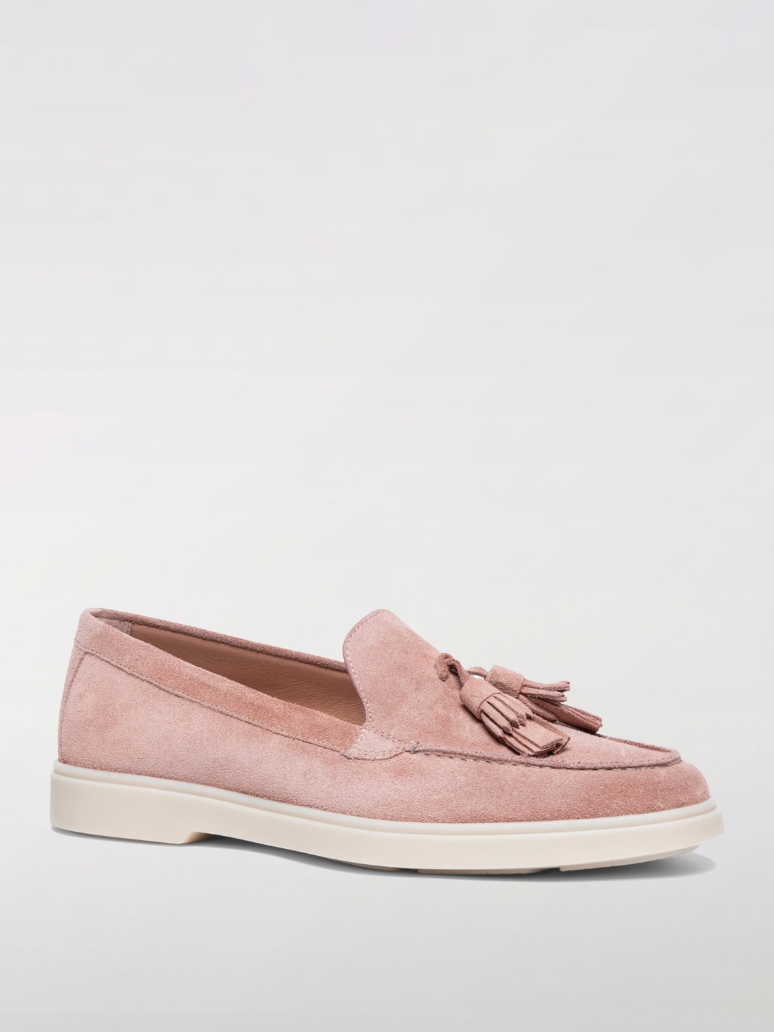 SANTONI MOCASSINI: Mocassino Santoni in camoscio con nappe , Rosa - Img 2