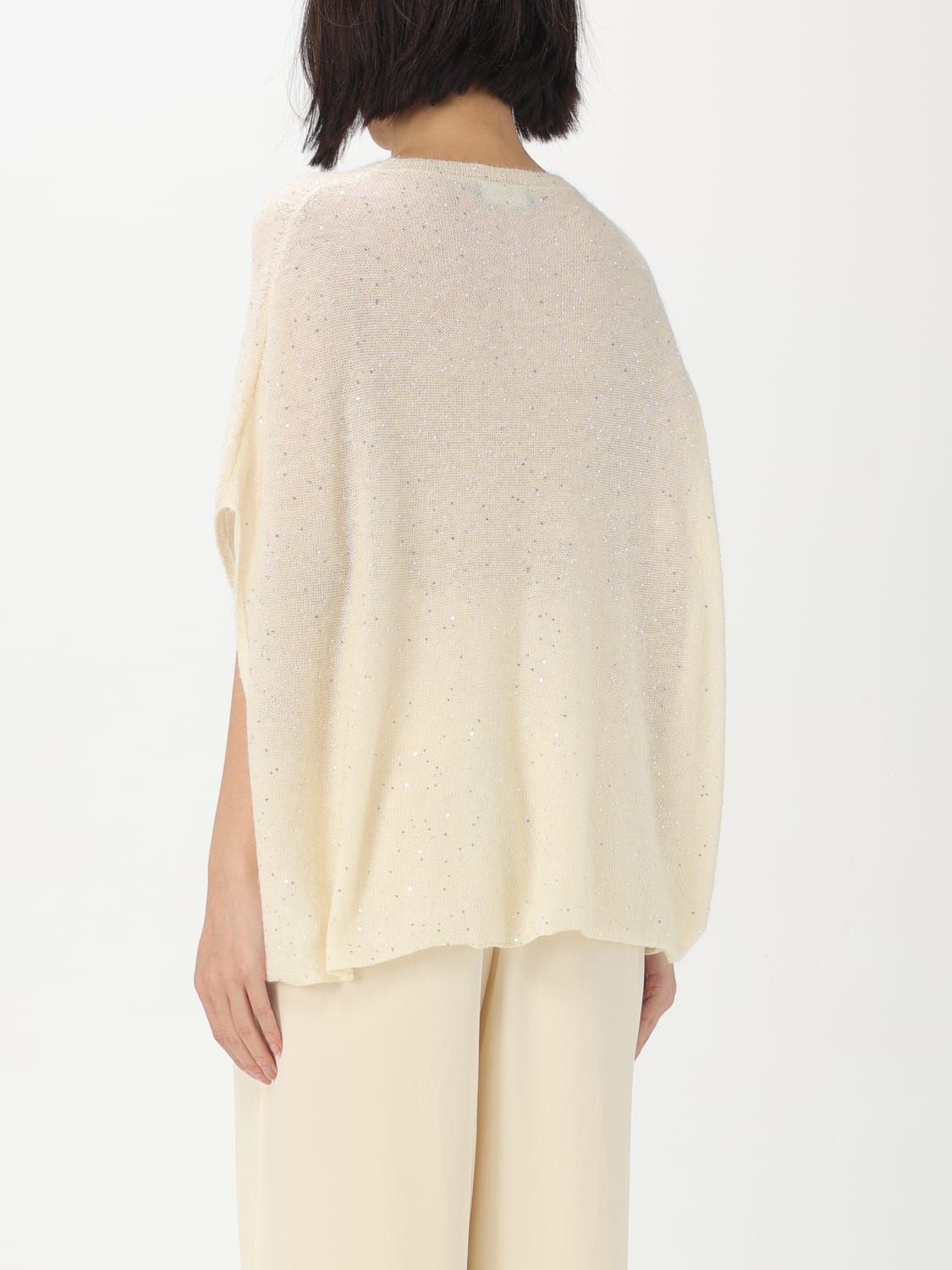 FABIANA FILIPPI SWEATER: Fabiana Filippi Mohair blend blouse, Mastic - Img 3