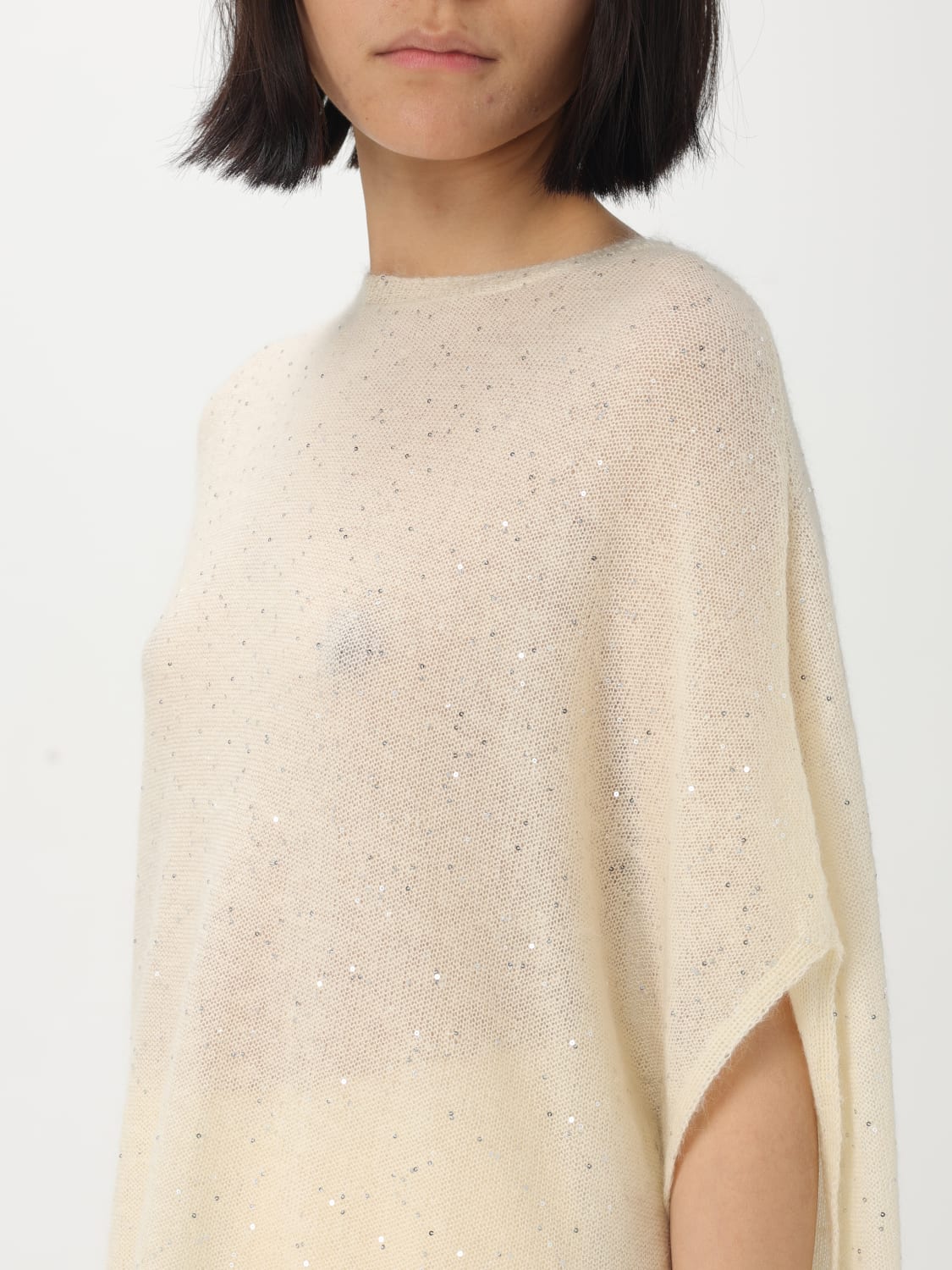 FABIANA FILIPPI SWEATER: Fabiana Filippi Mohair blend blouse, Mastic - Img 4