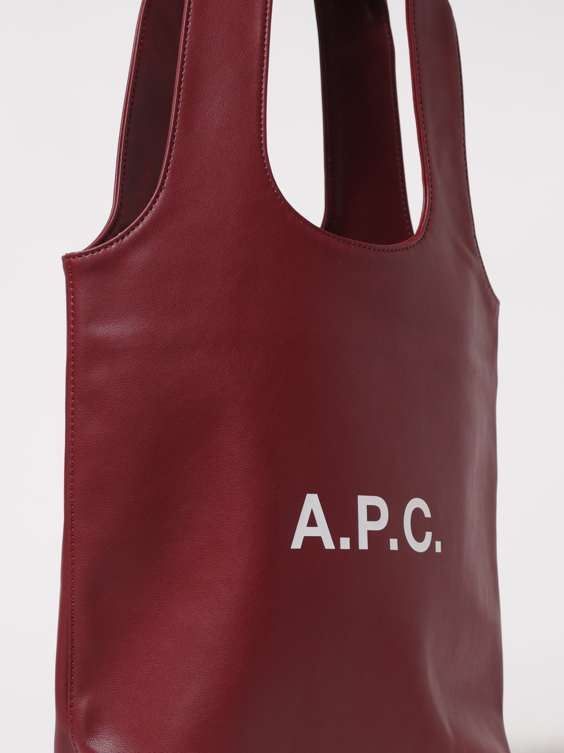 A.P.C. BORSA TOTE: Borsa Ninon A.P.C. in pelle sintetica , Vino - Img 3