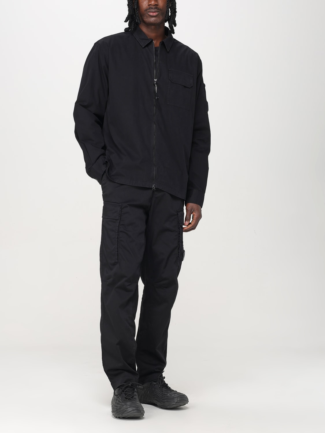 C.P. COMPANY GIACCA: Overshirt C.P. Company in cotone , Nero - Img 2