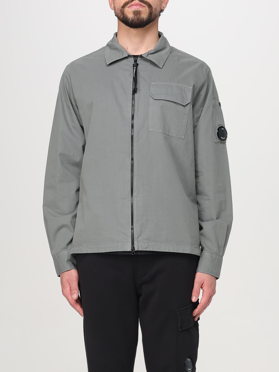 C.P. COMPANY GIACCA: Overshirt C.P. Company in cotone , Grigio - Img 1