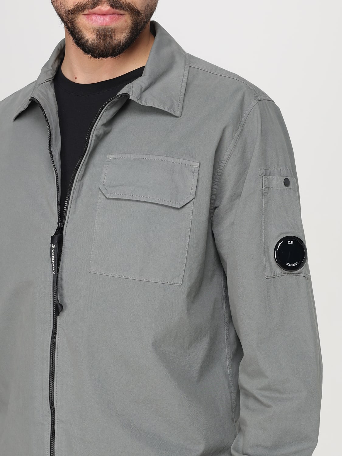 C.P. COMPANY GIACCA: Overshirt C.P. Company in cotone , Grigio - Img 5