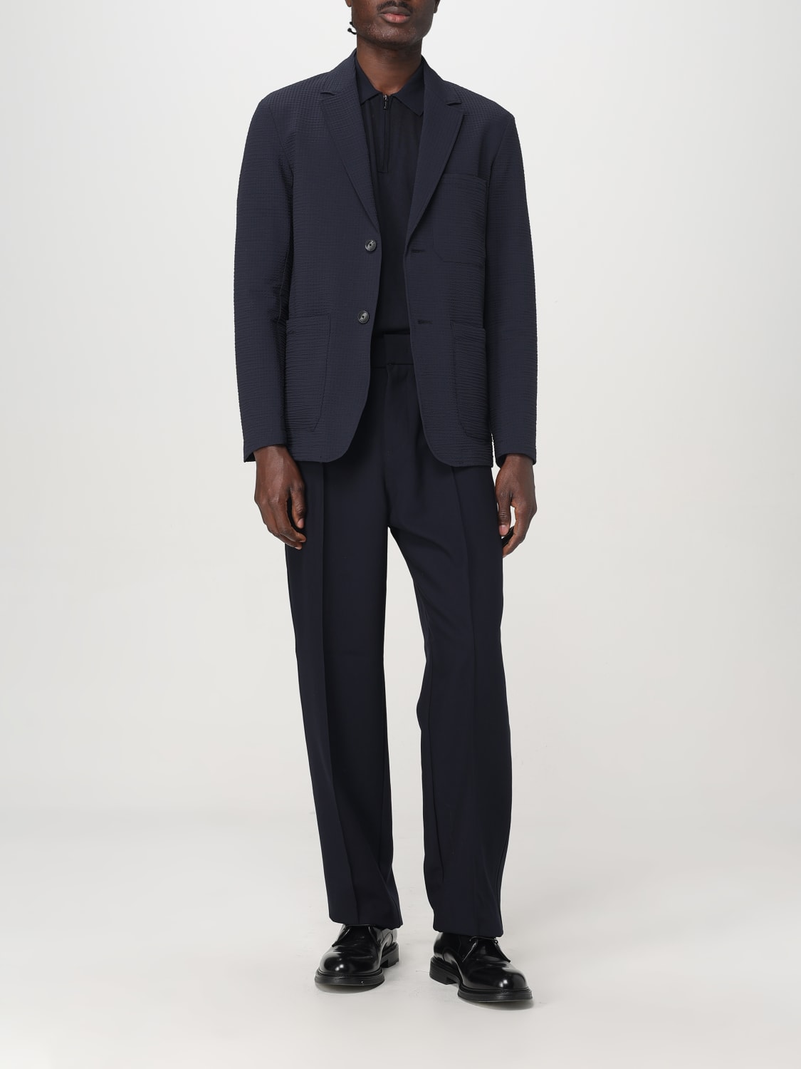 EMPORIO ARMANI BLAZER: Blazer Emporio Armani in cotone stretch , Blue Navy - Img 2