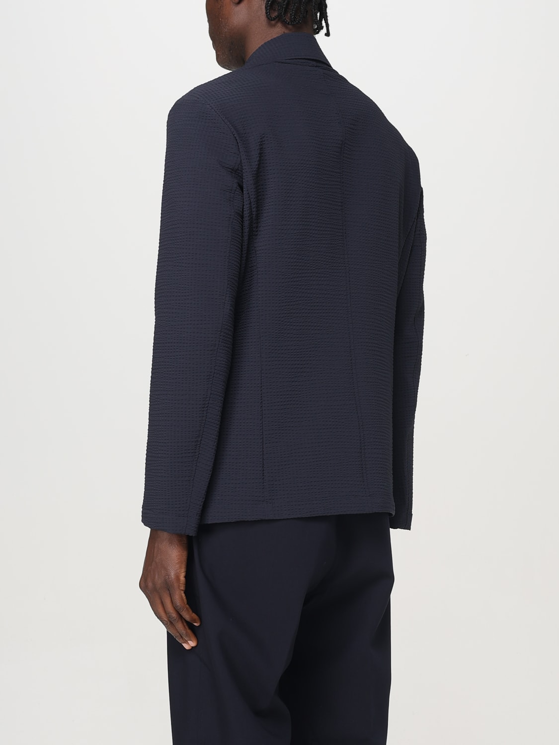 EMPORIO ARMANI BLAZER: Blazer Emporio Armani in cotone stretch , Blue Navy - Img 3