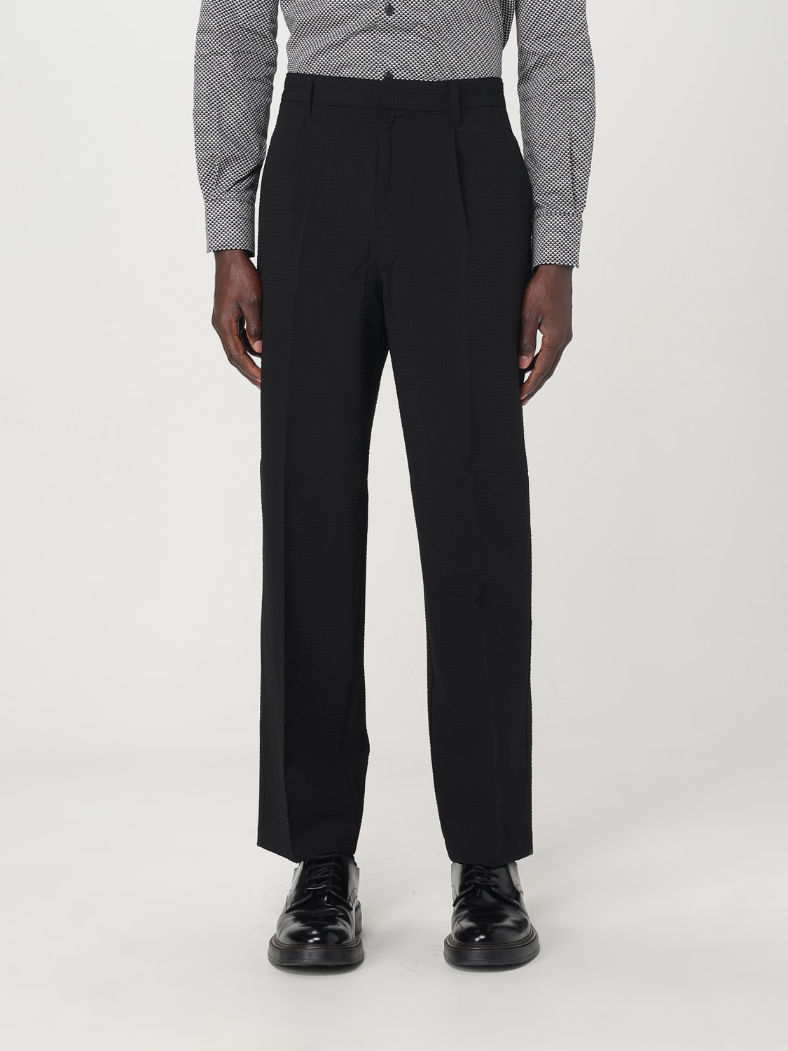 EMPORIO ARMANI PANTALONI: Pantalone classico Emporio Armani in tessuto tecnico , Nero - Img 1