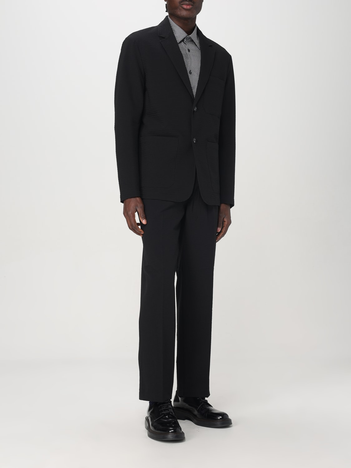 EMPORIO ARMANI PANTALONI: Pantalone classico Emporio Armani in tessuto tecnico , Nero - Img 2