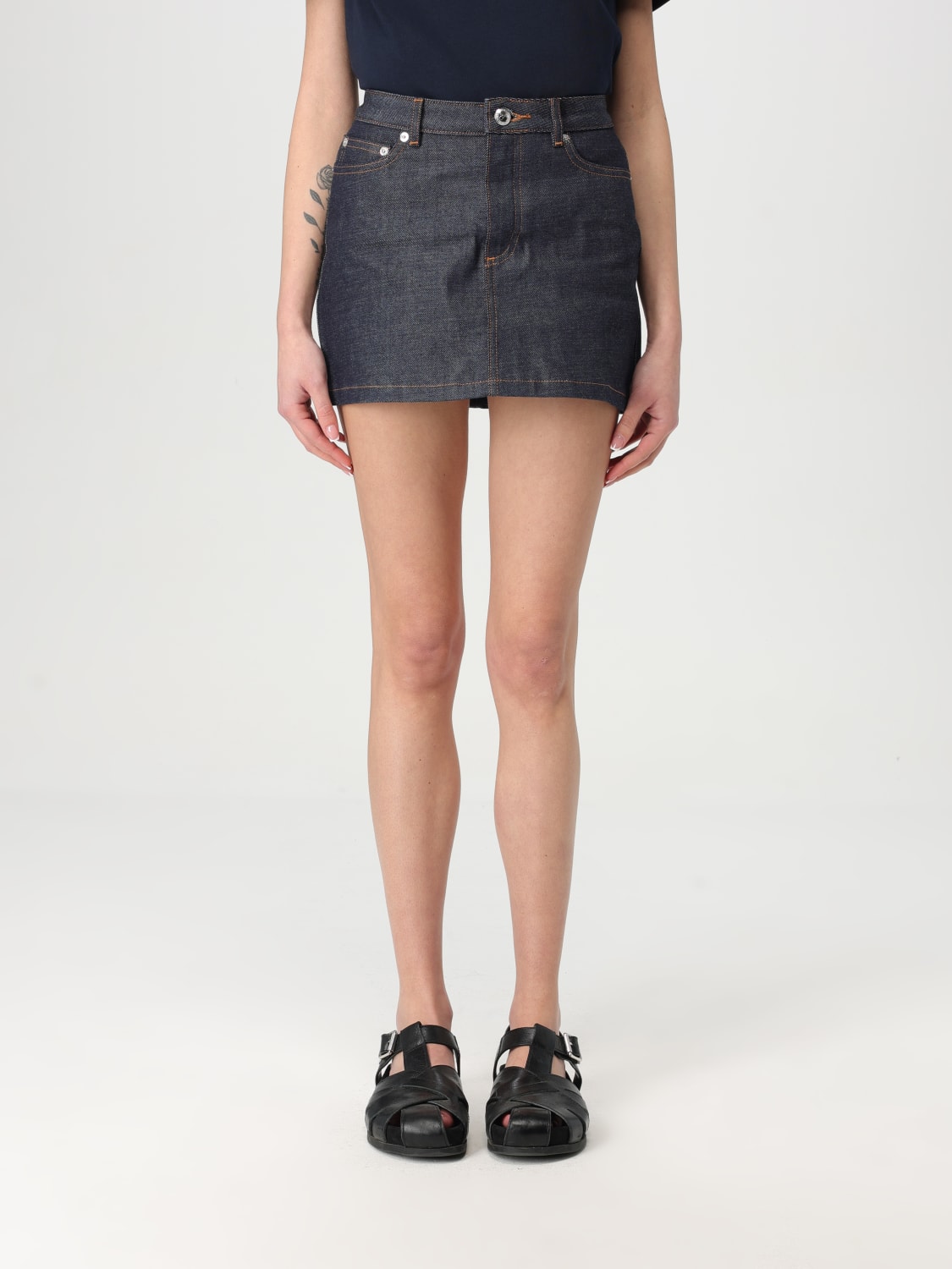 ワンピース A.P.C. Women Short Skirts CODBSF06093IAI Blue A.P.C.: Skirt woman - Blue | A.P.C. skirt CODBSF06093 online