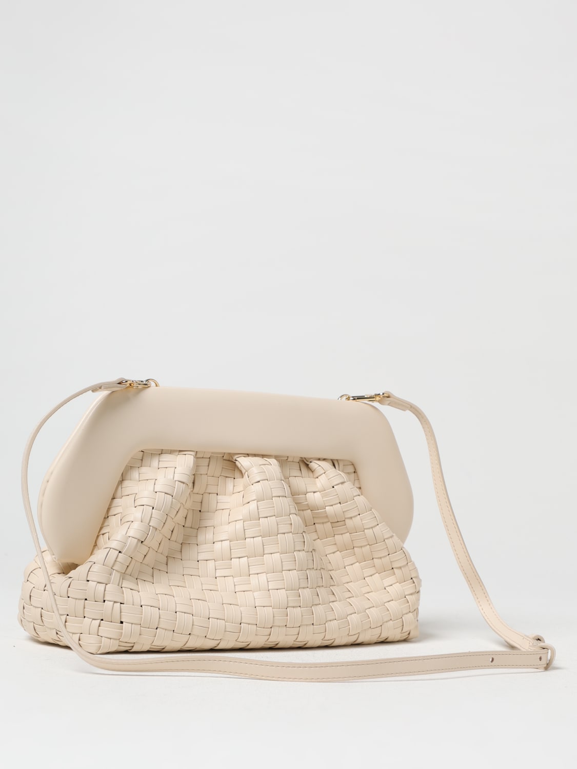 THEMOIRÈ CLUTCH: Clutch Bios Themoirè in pelle vegana intrecciata , Cipria - Img 2