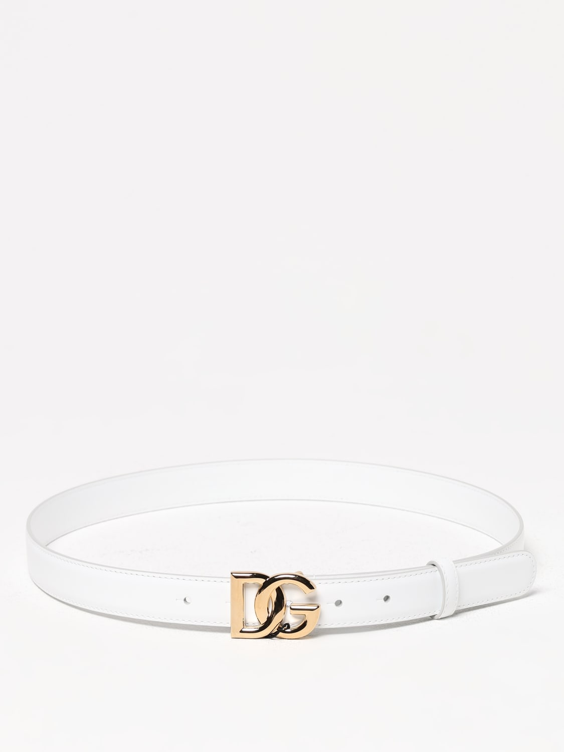 ベルト DOLCE & GABBANA Woman Belt White BE1447AW576 80002 Calfskin belt with DG logo in White for Women