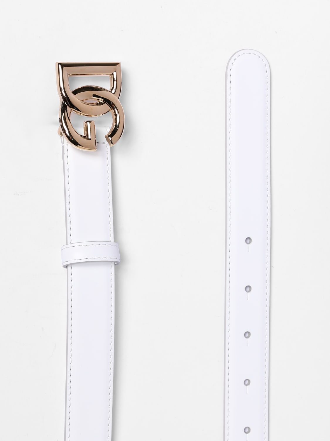 ベルト DOLCE & GABBANA Woman Belt White BE1447AW576 80002 Calfskin belt with DG logo in White for Women