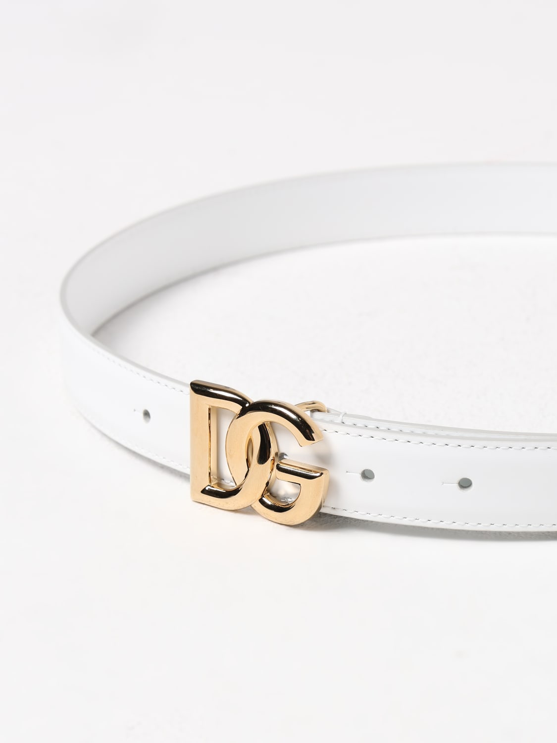 ベルト DOLCE & GABBANA Woman Belt White BE1447AW576 80002 Calfskin belt with DG logo in White for Women