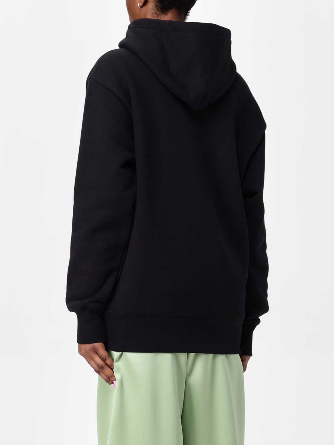 VALENTINO FELPA: Felpa con cappuccio Chez Valentino Valentino in cotone, Nero - Img 3