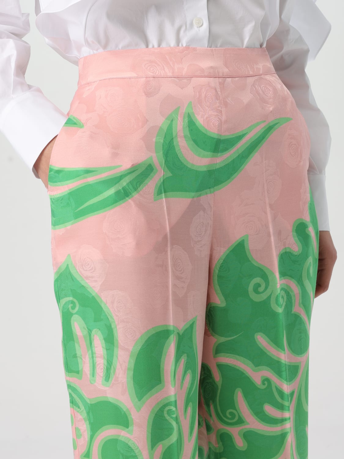 パンツ ETRO Woman Pants Pink WREA0014AK731 X0875 Etro Silk Pants in Pink & Purple - LOZURI – LOZURI®