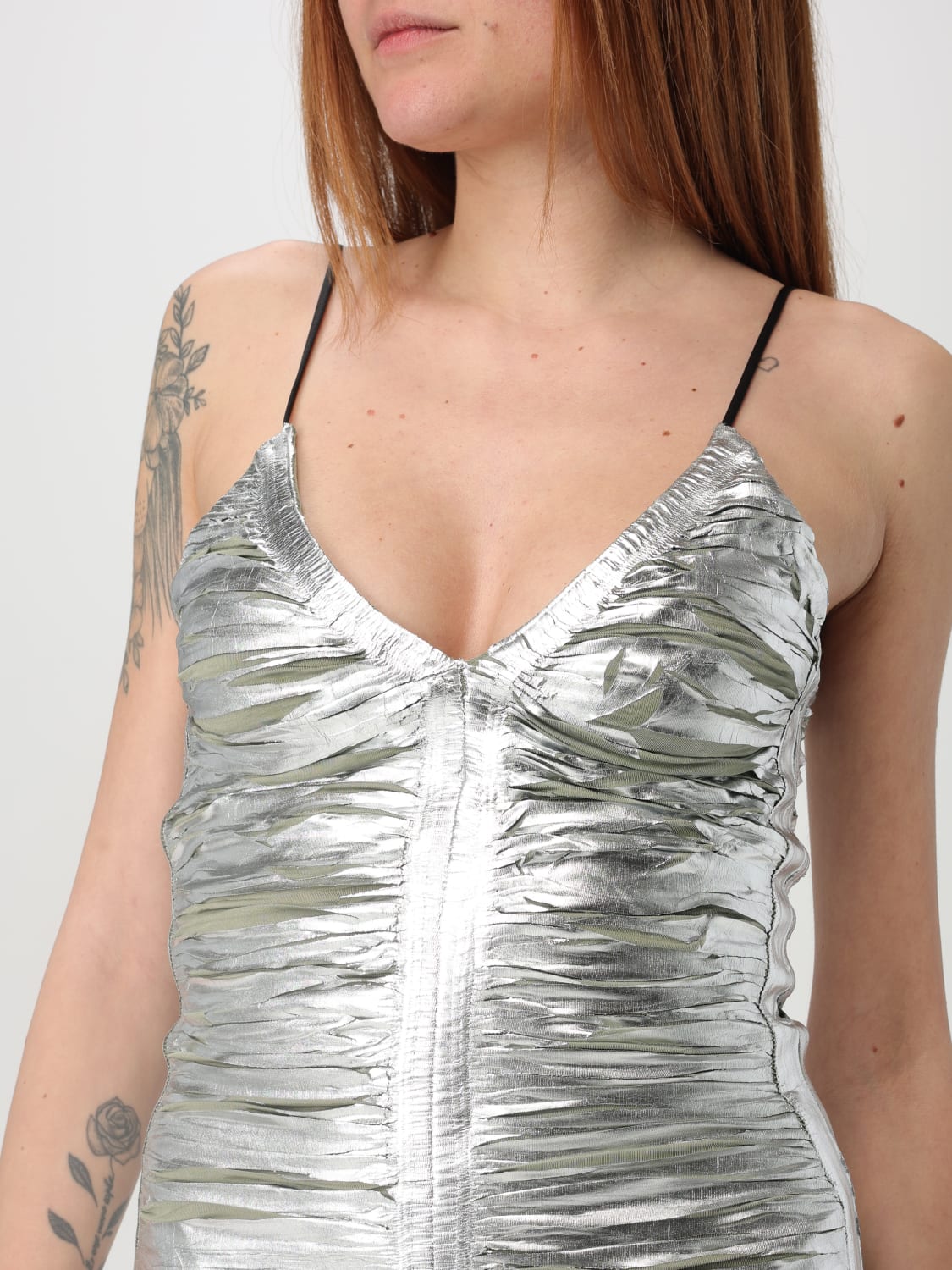 ワンピース DIESEL Woman Dress Silver A161450CLBL 5DRA DIESEL: Dress woman - Silver | Diesel dress A161450CLBL