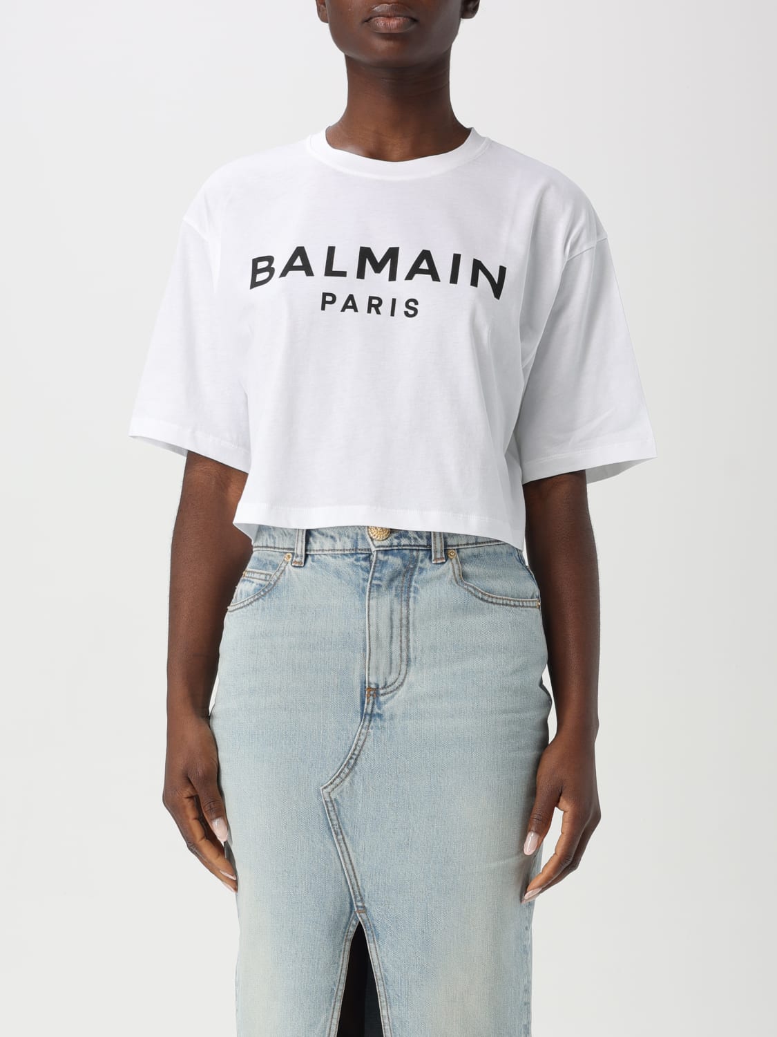 Tシャツ・カットソー BALMAIN Women Tops BF1EE020BB02 GAB White BALMAIN：Tシャツ レディース - ホワイト | GIGLIO.COM