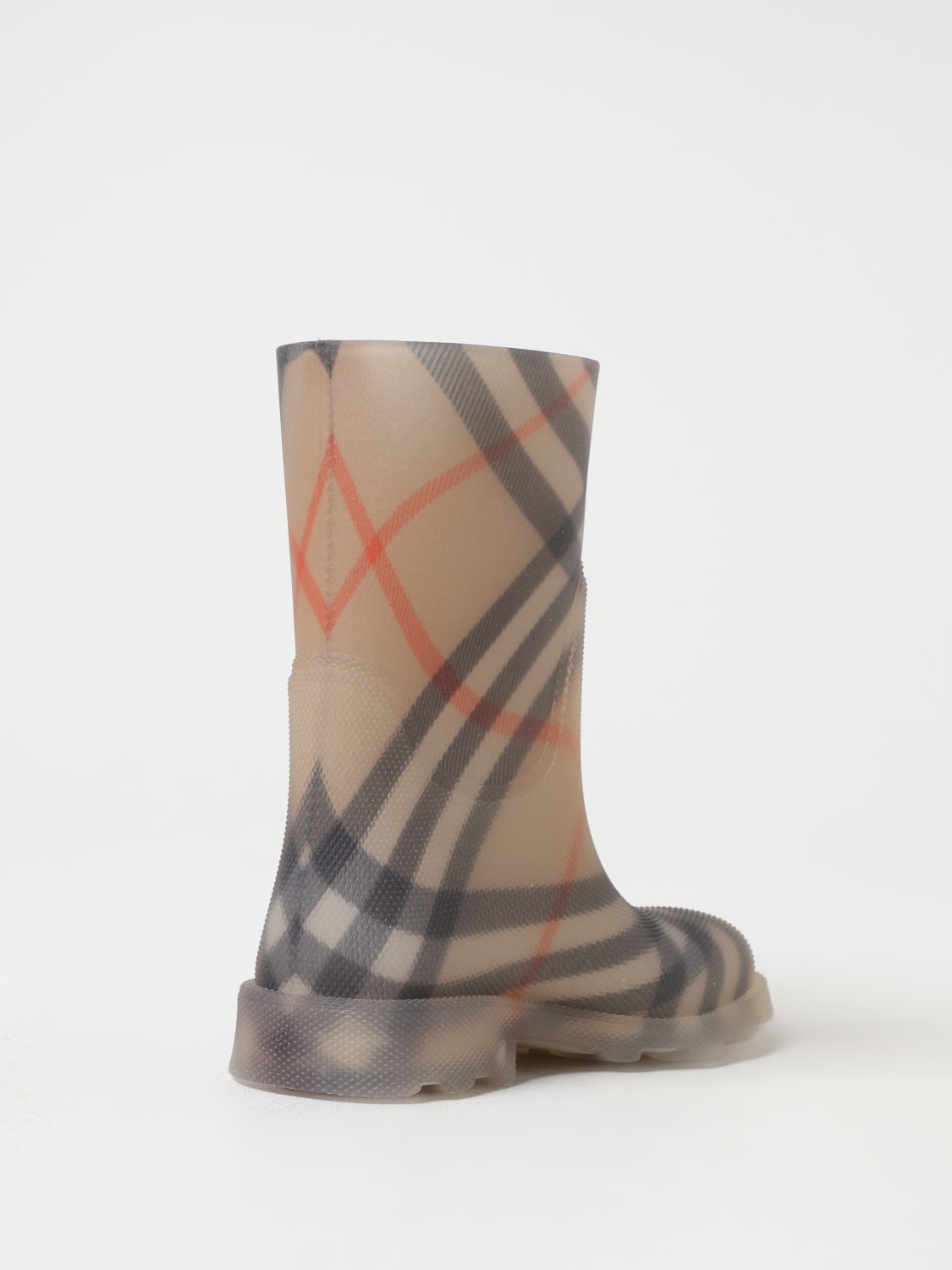 BURBERRY SCARPE: Stivaletti Marsh Check Burberry, Bianco - Img 3