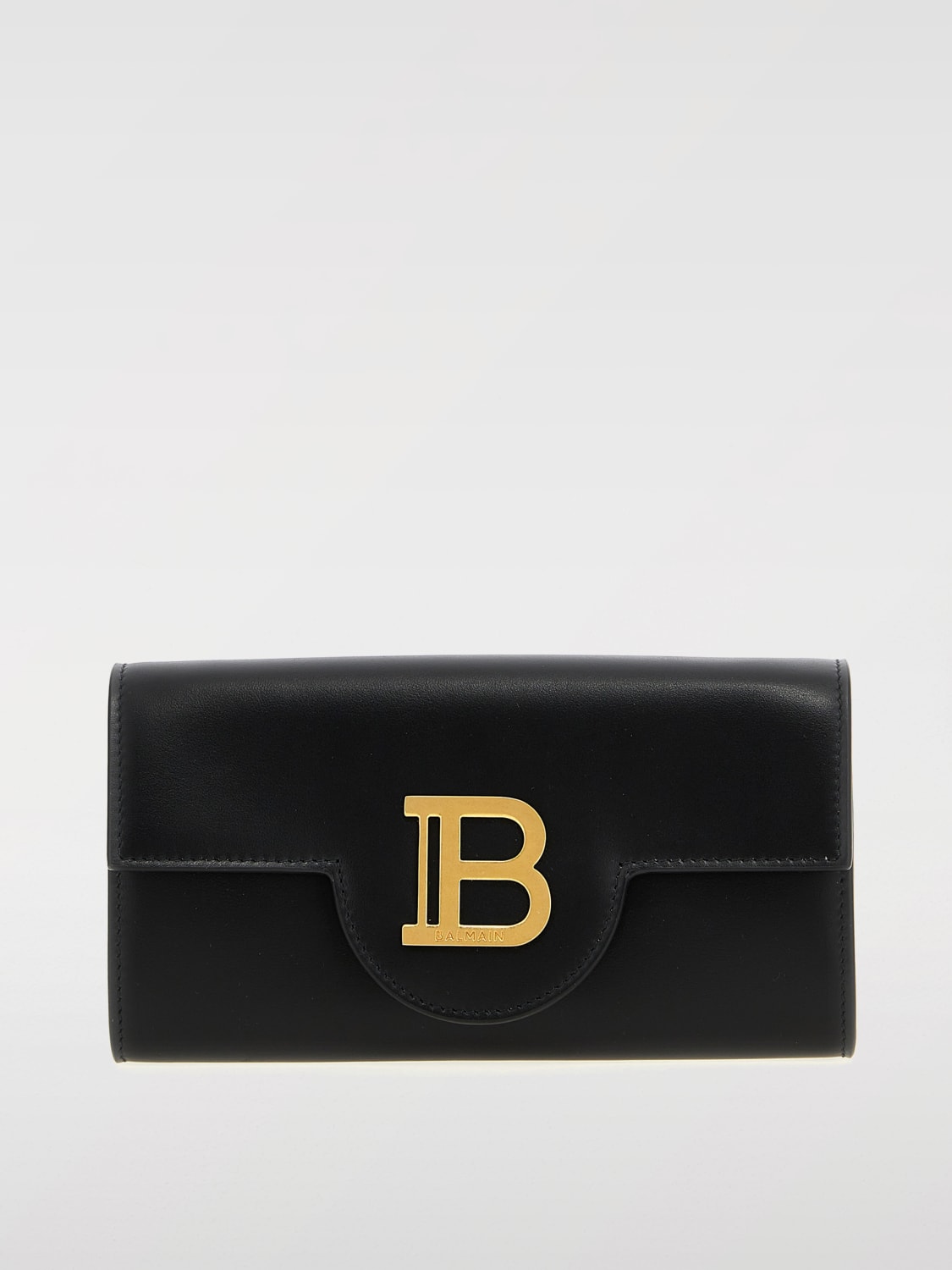 BALMAIN BORSA MINI: Borsa portafoglio B-Buzz in pelle liscia Balmain, Nero - Img 1