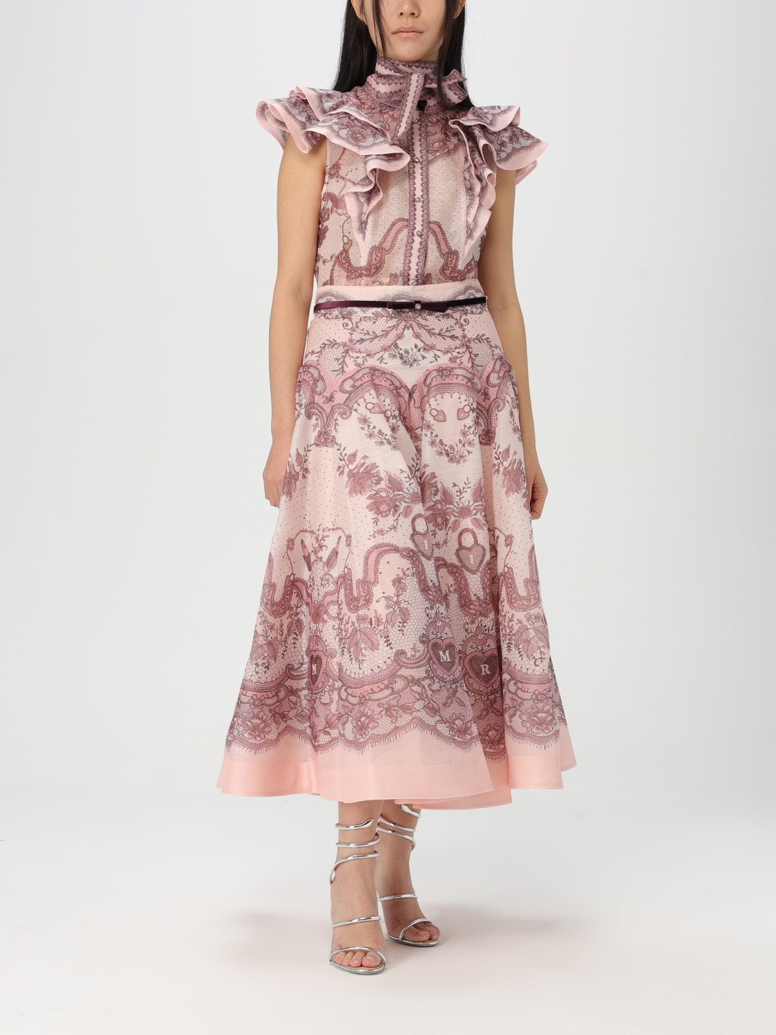ZIMMERMANN GONNA: Gonna Zimmermann in lino e seta , Rosa - Img 2