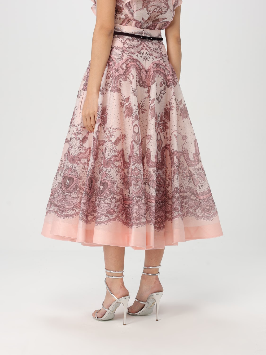 ZIMMERMANN GONNA: Gonna Zimmermann in lino e seta , Rosa - Img 3