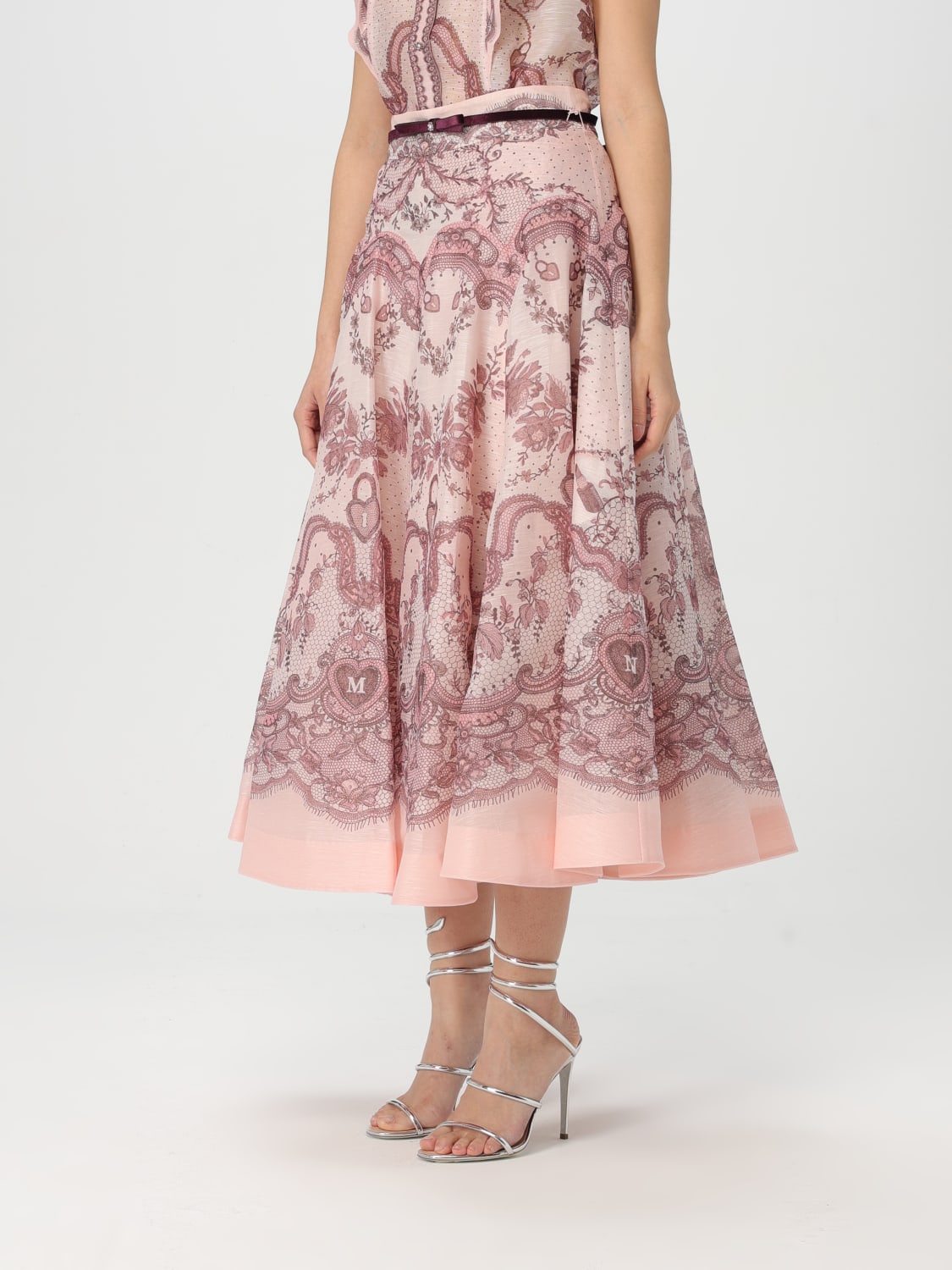 ZIMMERMANN GONNA: Gonna Zimmermann in lino e seta , Rosa - Img 4