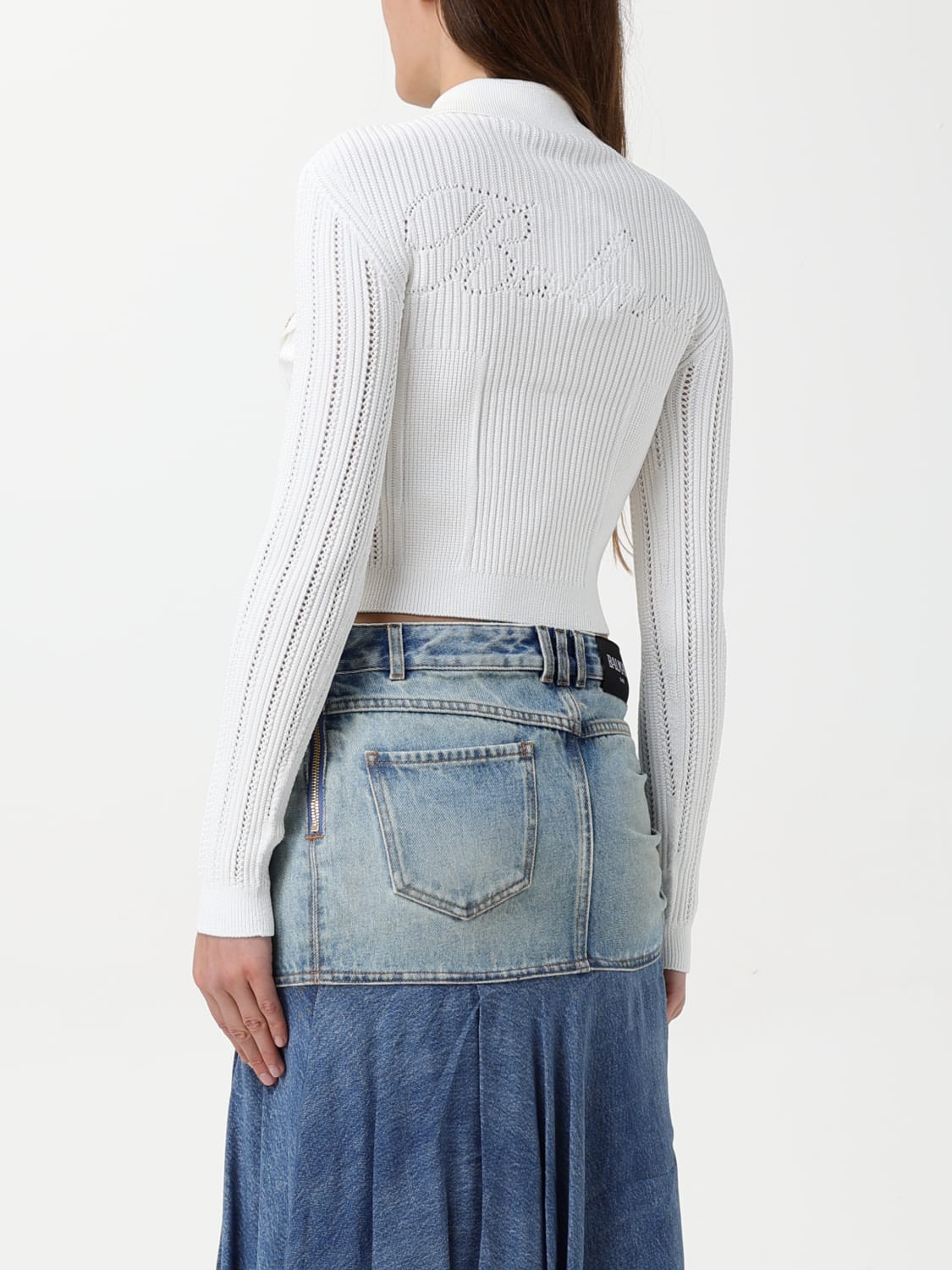BALMAIN SWEATER: Cardigan woman Balmain, White - Img 2