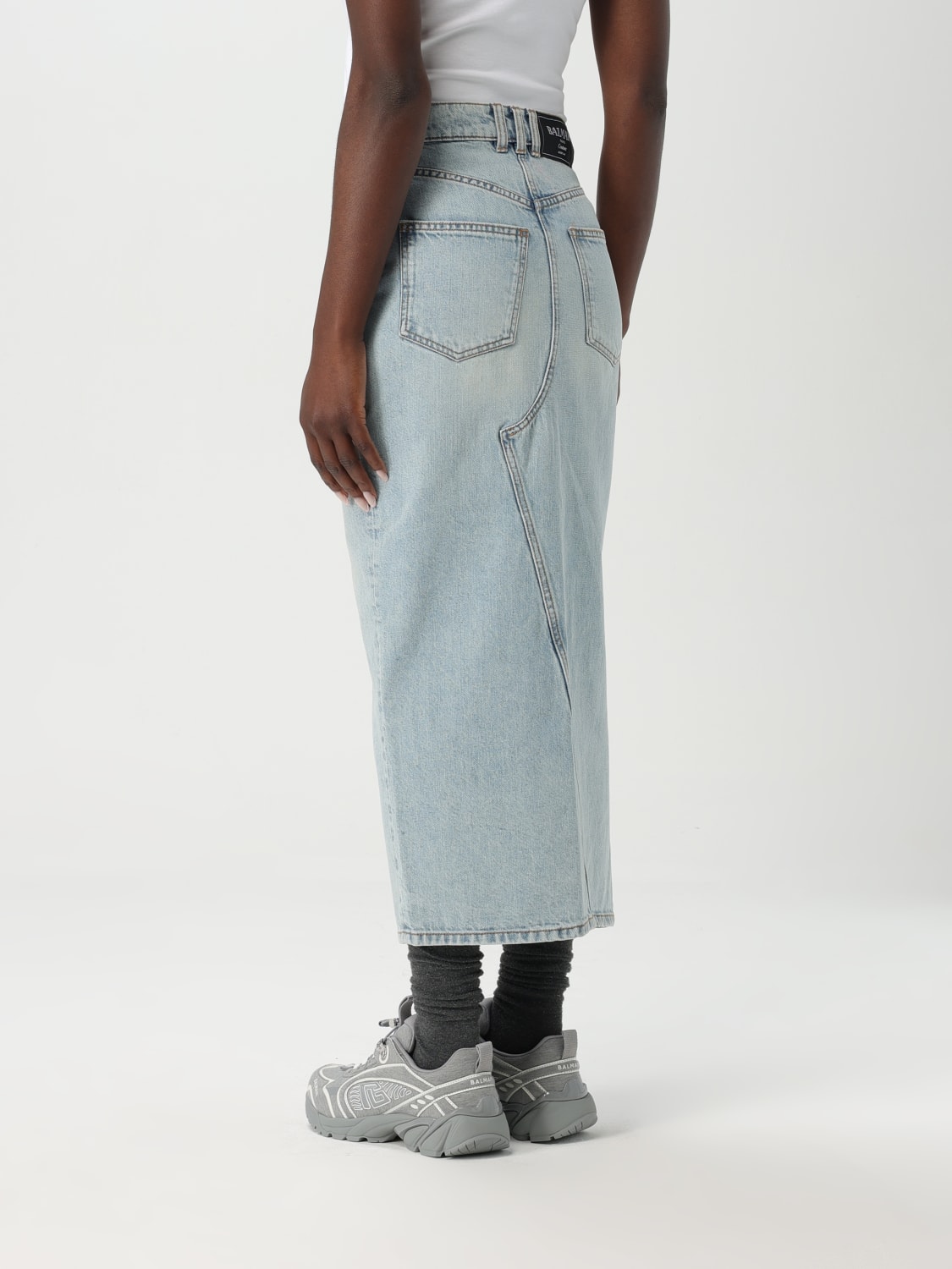 BALMAIN: Skirt woman - Blue | Balmain skirt EF1LD460DF23