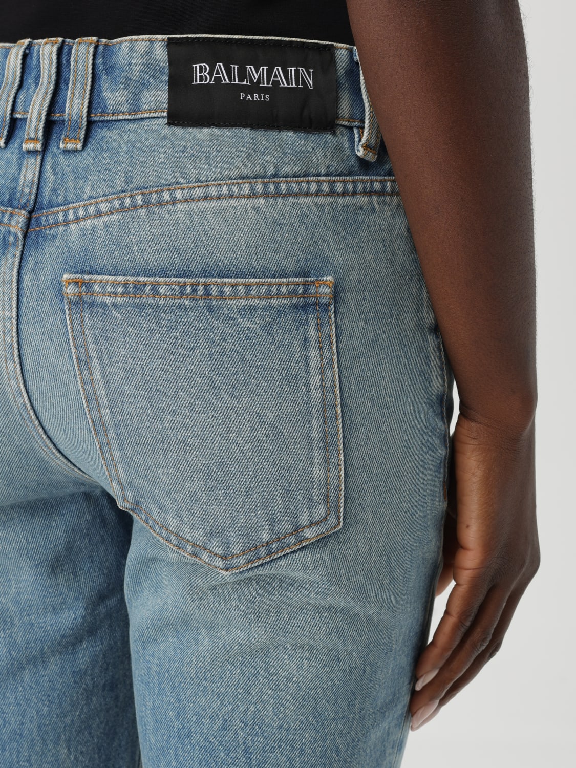 デニム・ジーパン BALMAIN Women Denim Pants 414855 EF1MJ130DF24 BLUE Flared denim jeans - Women | BALMAIN