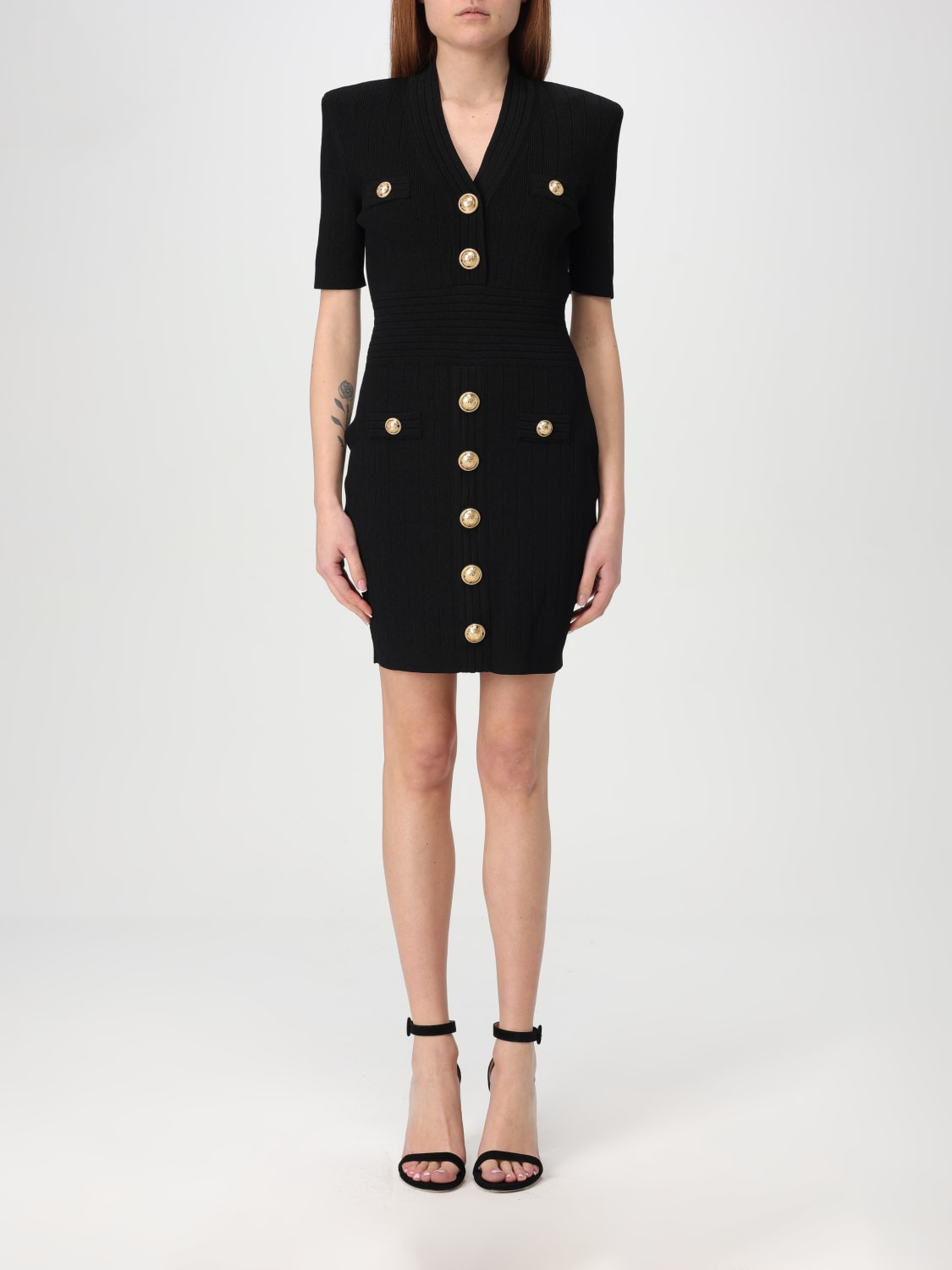 ワンピース BALMAIN SS25 'Chiocciola' dress (EF1R6045KB07 0PA) BALMAIN SS25 'Chiocciola' dress (EF1R6045KB07 0PA) (BALMAIN