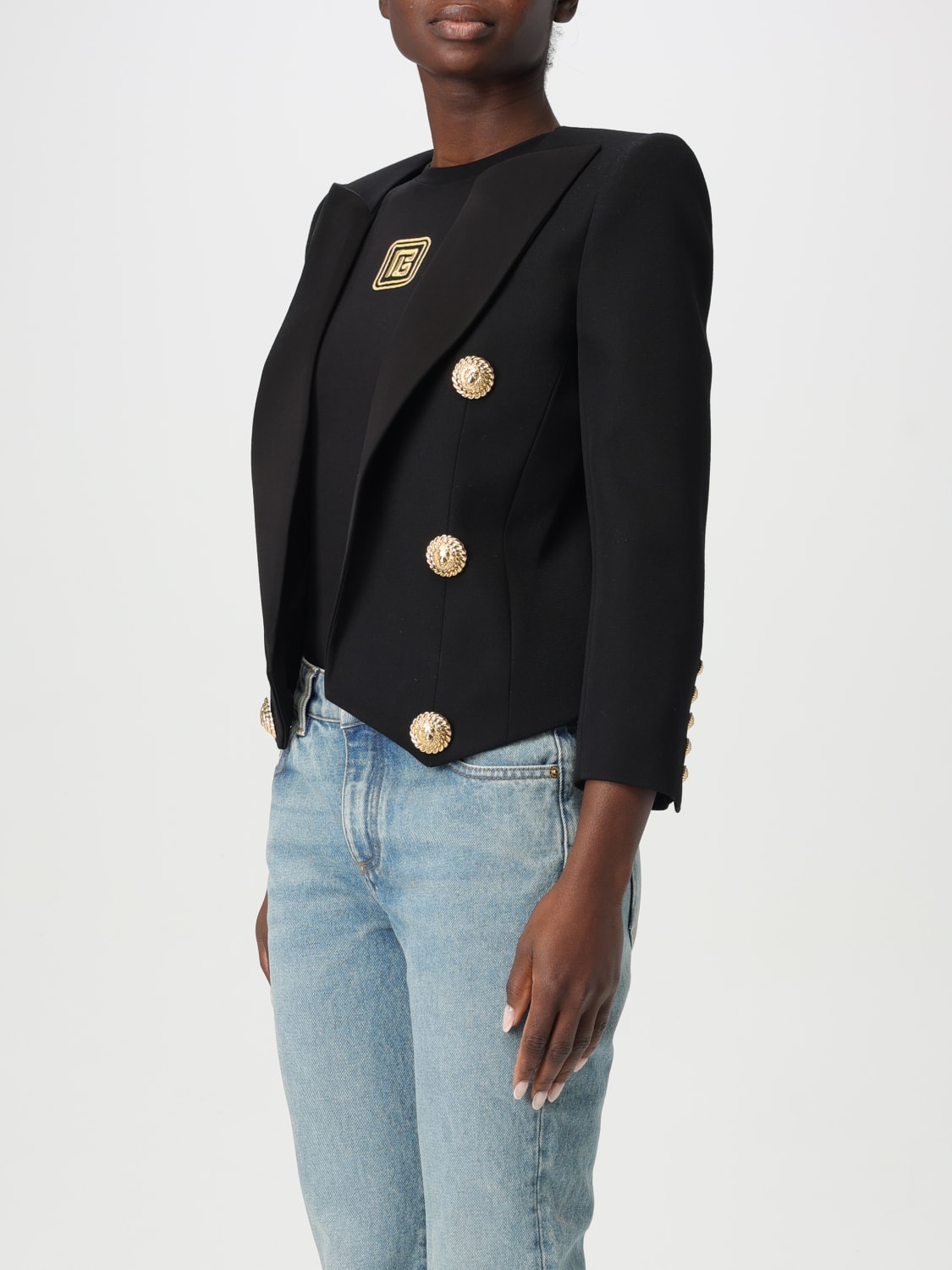 ジャケット BALMAIN Woman Jacket Black EF1SC225ME54 0PA BALMAIN: viscose blazer - Black | Balmain blazer