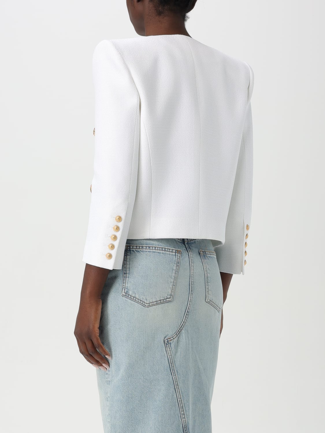 アウターその他 BALMAIN Woman Blazer White EF1SC225VF21 0FB BALMAIN：ジャケット レディース - ホワイト | GIGLIO.COM